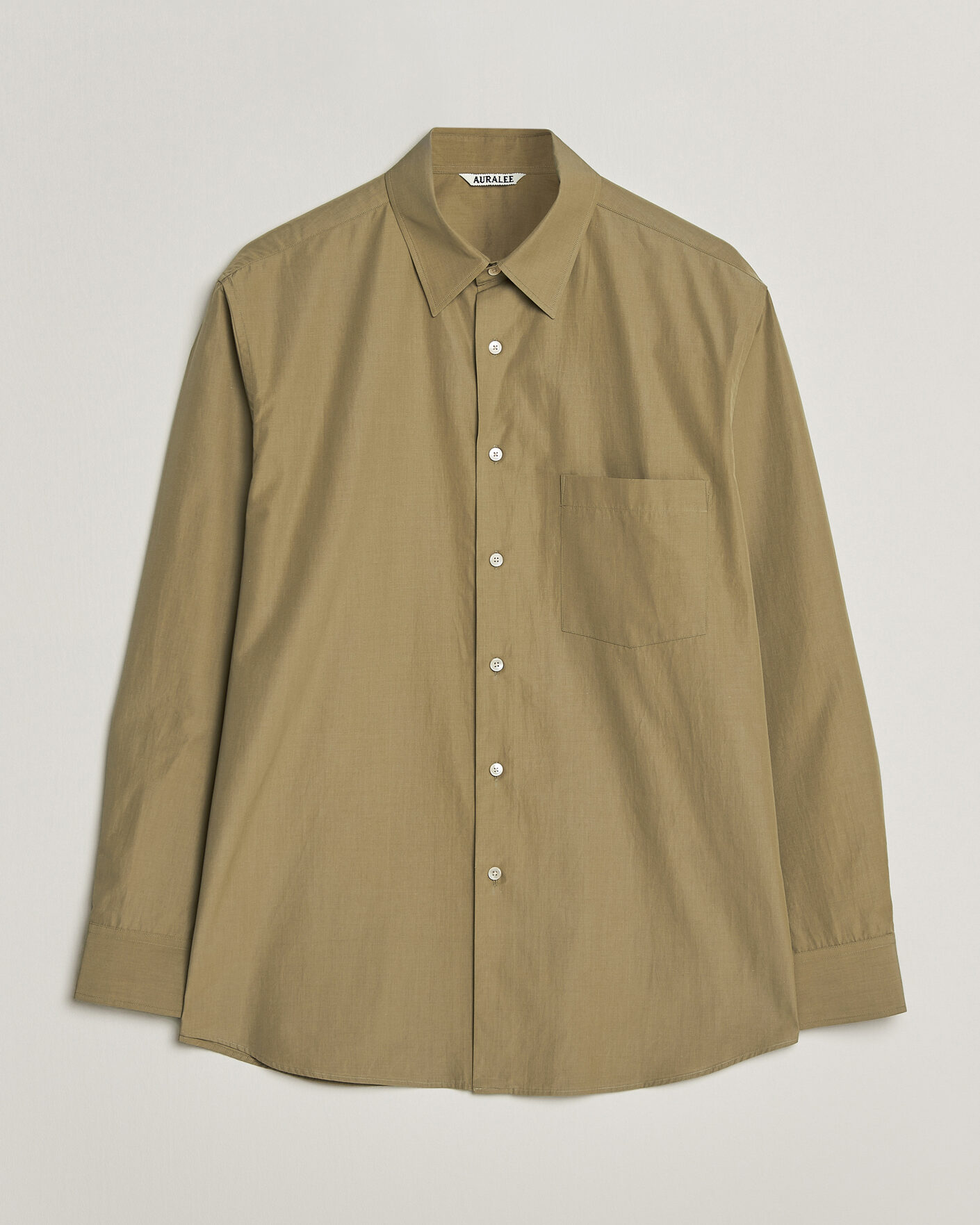 Homme | Chemises | Auralee | Finx Light Weather Chambray Shirt Olive Brown
