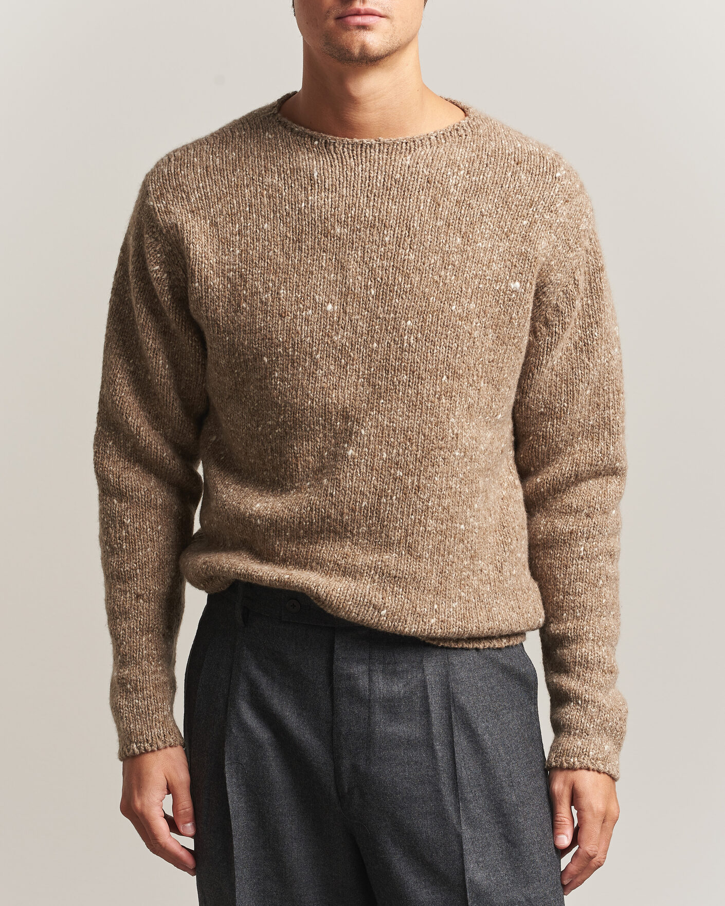 Homme | Pulls Et Tricots | Auralee | Homespun Tweed Knit Pullover Top Brown