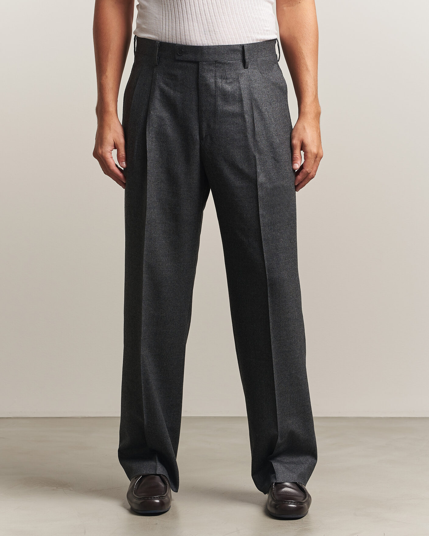 Homme | Pantalons | Auralee | Super Light Wool Pants Charcoal