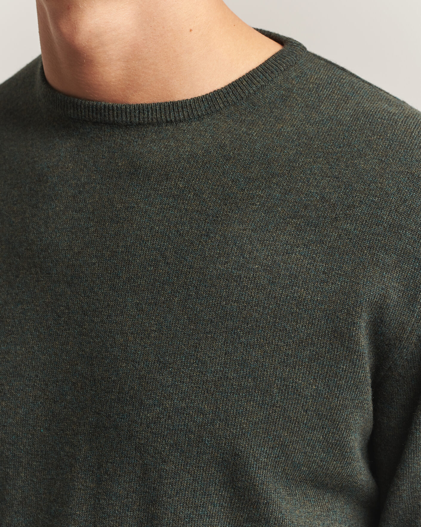 Homme | Pulls Et Tricots | Morgano | Wool/Cashmere Crewneck Dark Green