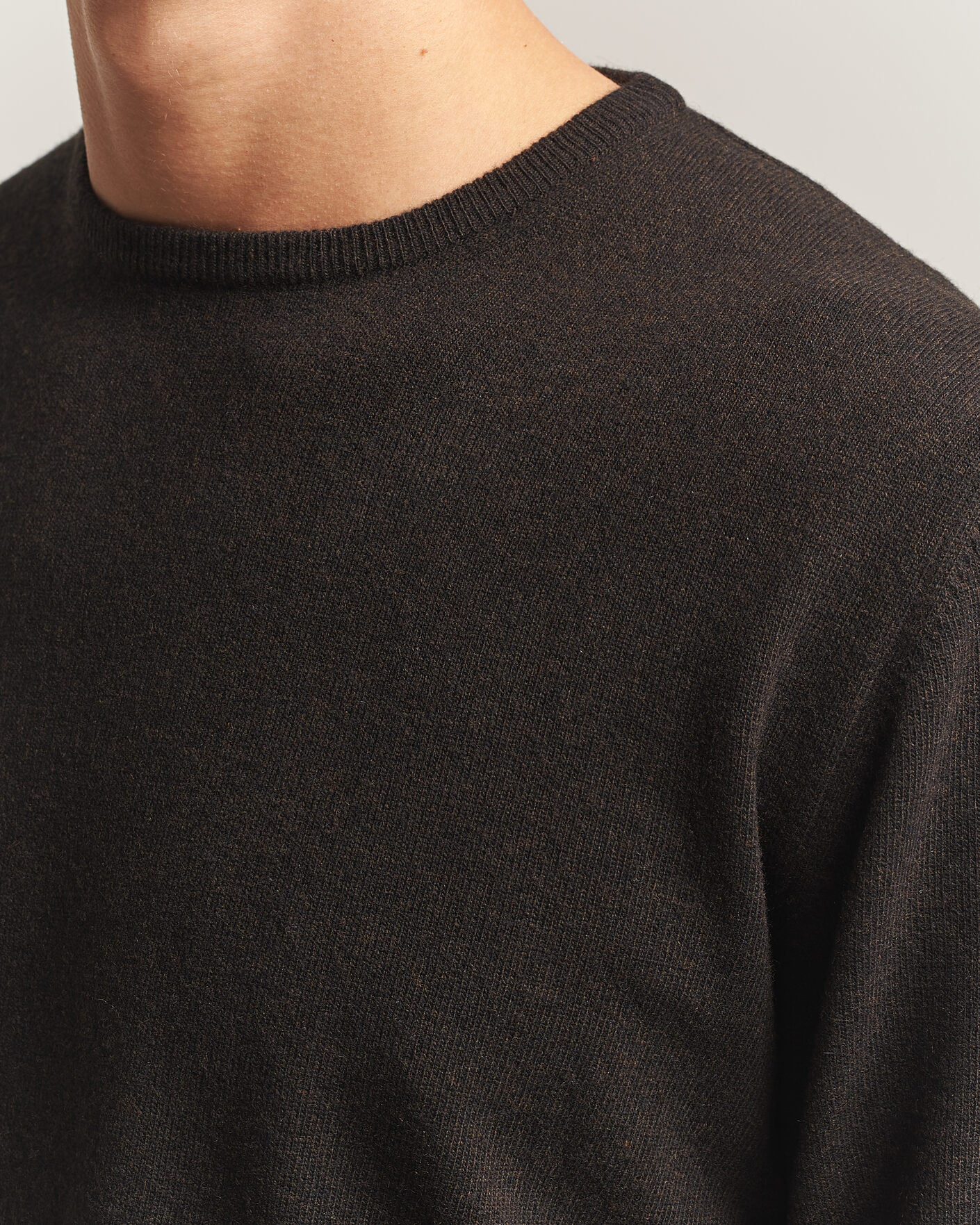 Homme | Pulls Et Tricots | Morgano | Wool/Cashmere Crewneck Dark Brown