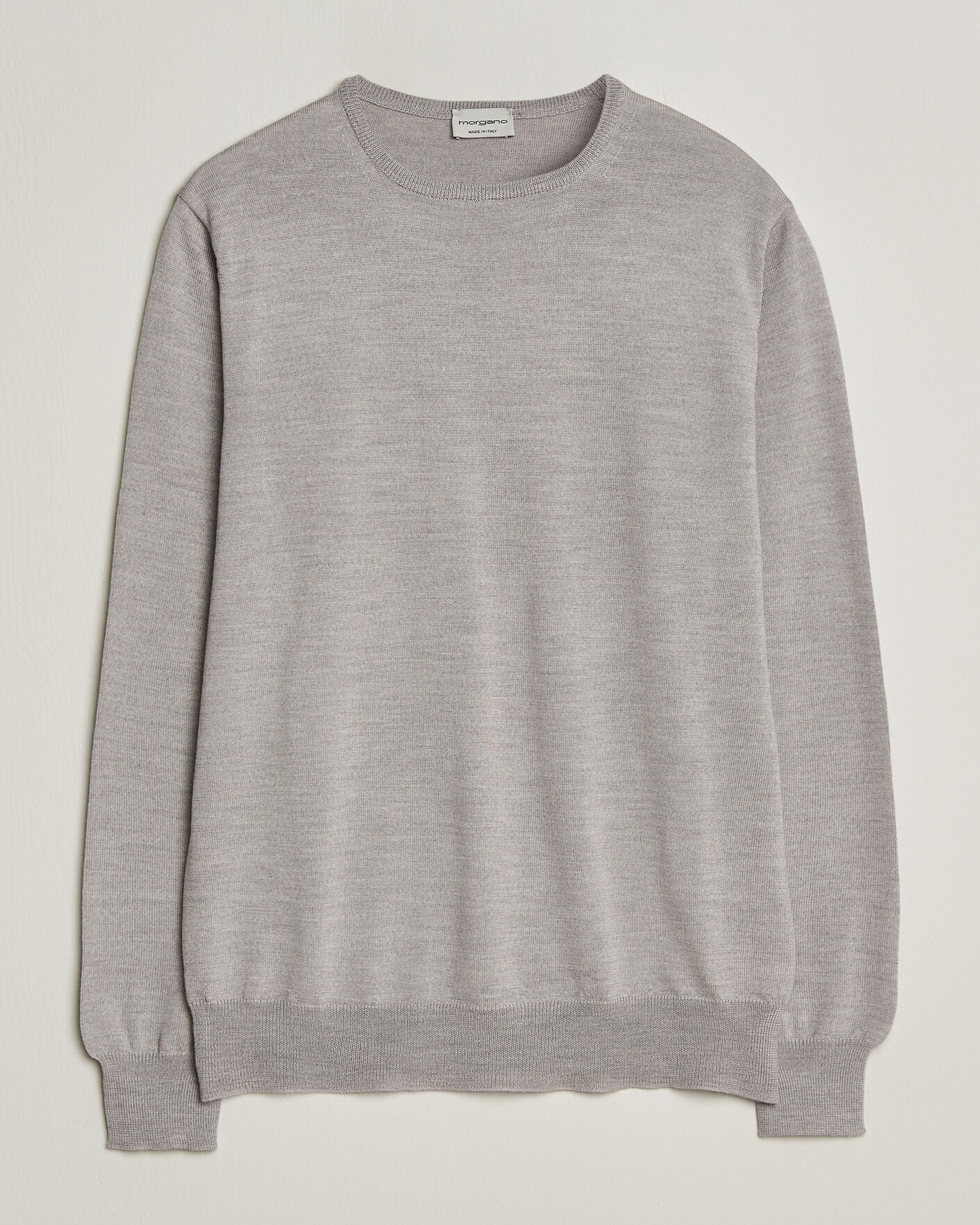 Homme | Pulls Et Tricots | Morgano | Extra Fine Merino Wool Crewneck Light Grey