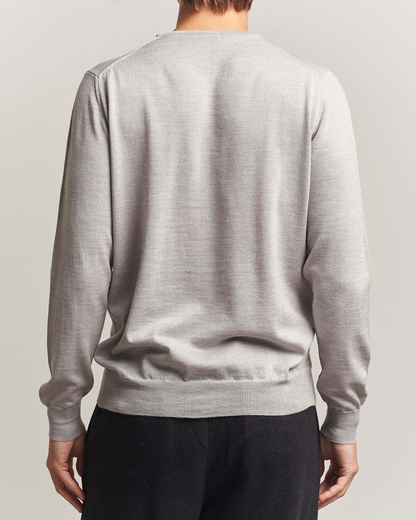 Homme | Pulls Et Tricots | Morgano | Extra Fine Merino Wool Crewneck Light Grey