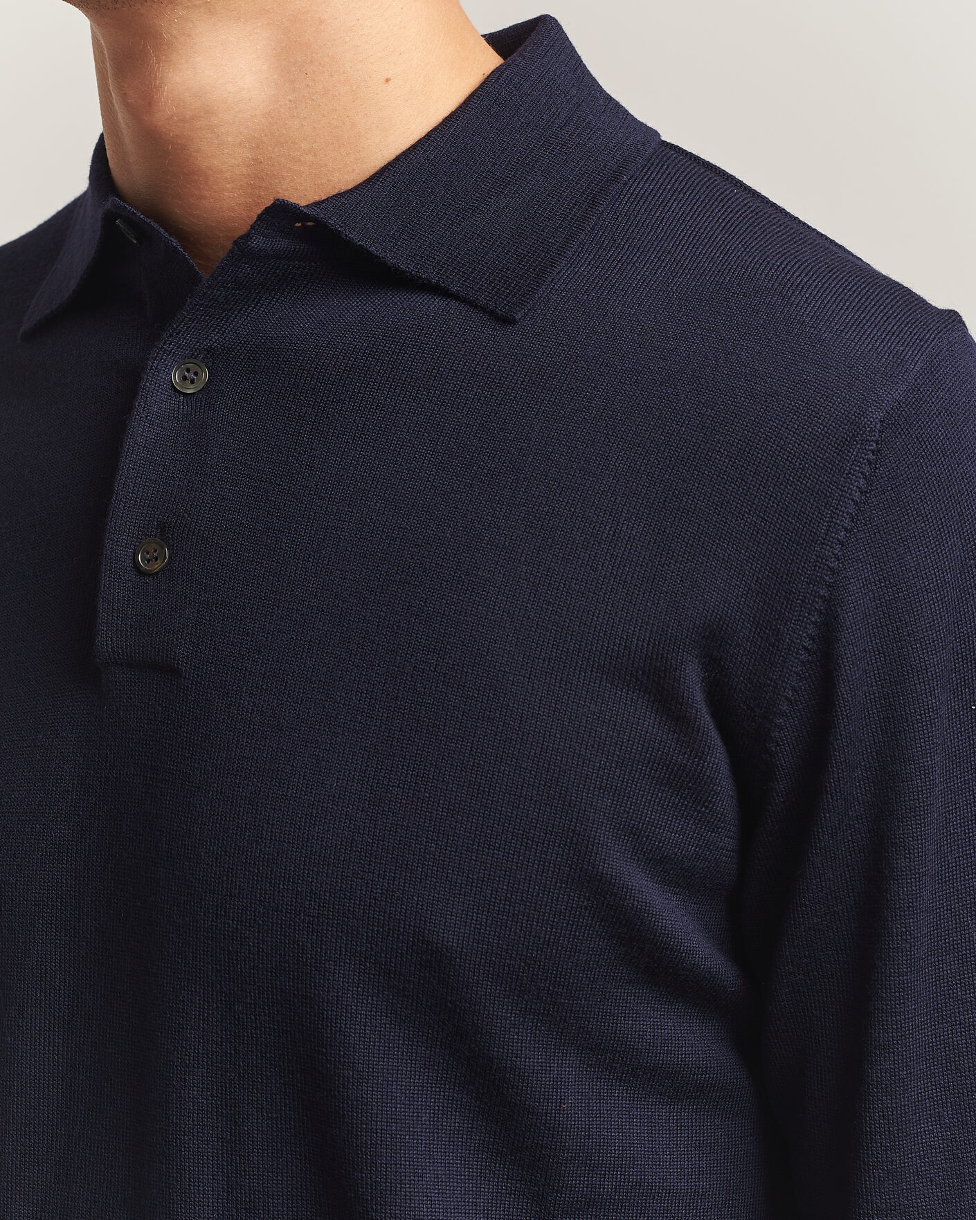 Homme | Pulls Et Tricots | Morgano | Extra Fine Merino Wool Polo Navy