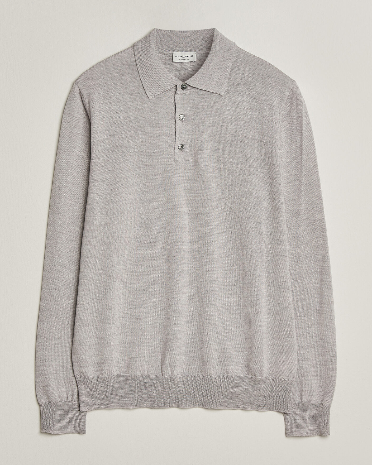 Homme | Pulls Et Tricots | Morgano | Extra Fine Merino Wool Polo Light Grey