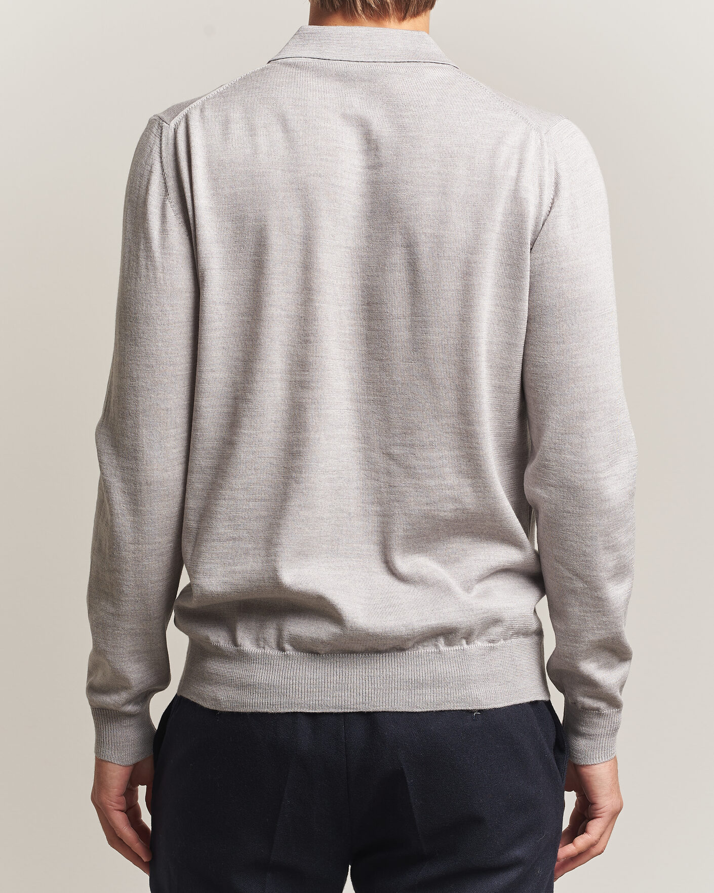 Homme | Pulls Et Tricots | Morgano | Extra Fine Merino Wool Polo Light Grey