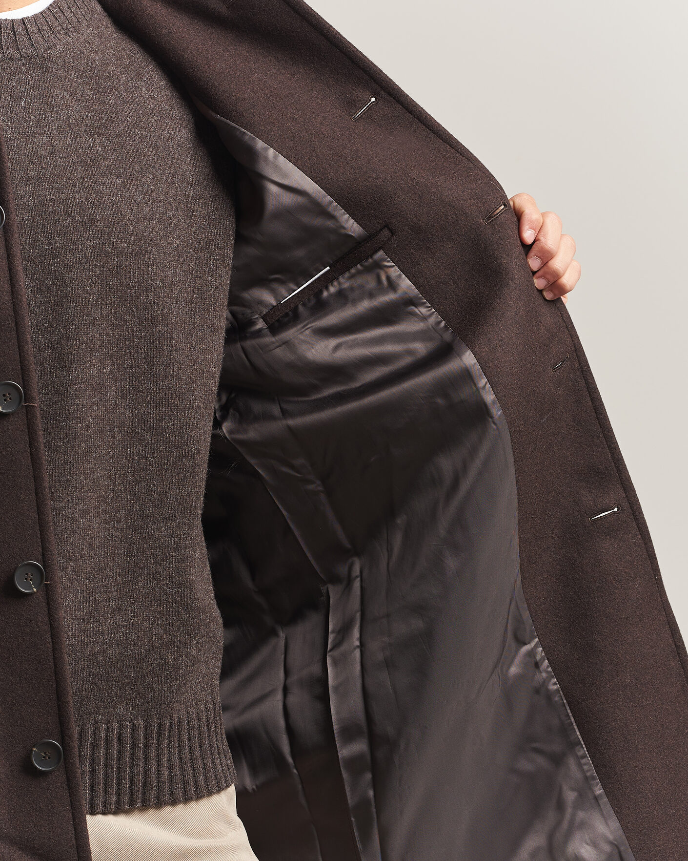 Homme | Manteaux Et Vestes | A Day's March | Shamrock Wool Car Coat Dark Brown