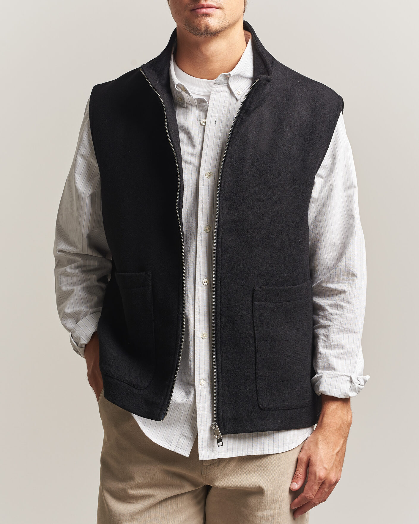 Homme | Gilets | A Day's March | Canora Lined Wool Vest Black