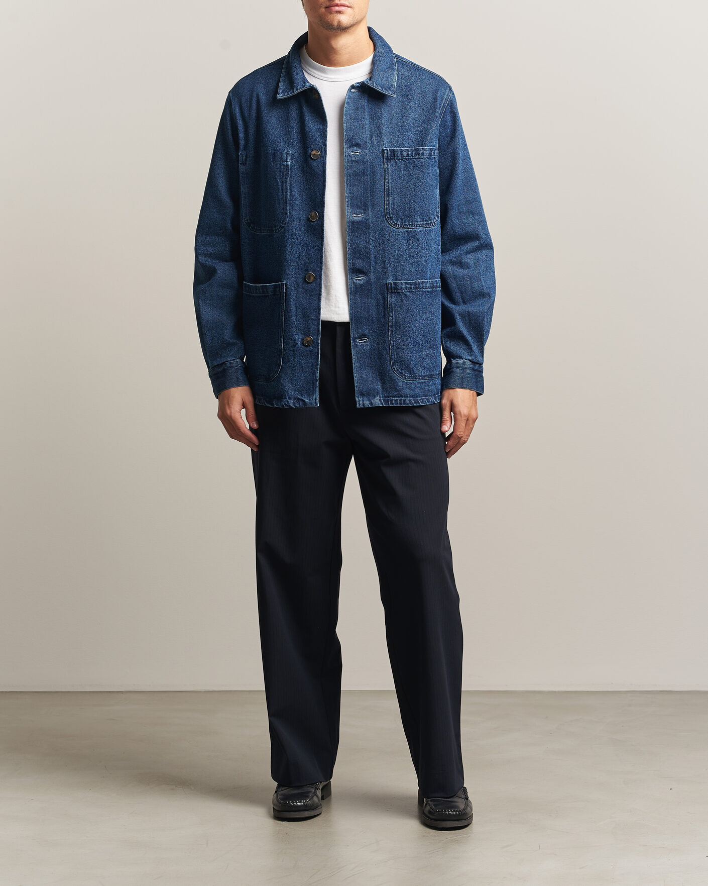 Homme | Chemises | A Day's March | Algot Denim Overshirt Dark Blue Wash