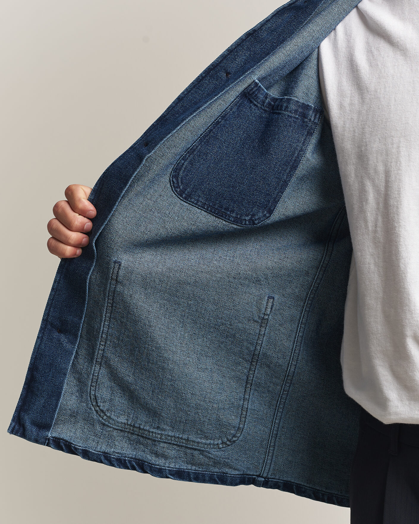 Homme | Chemises | A Day's March | Algot Denim Overshirt Dark Blue Wash