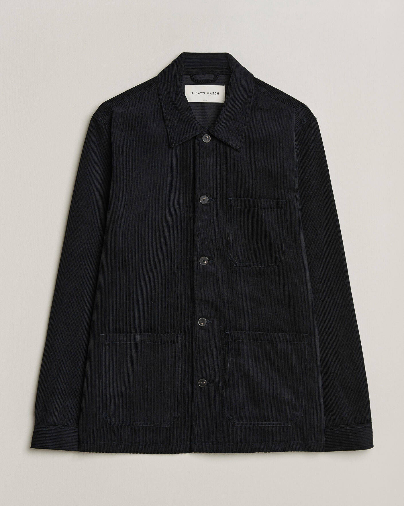 Homme | Chemises | A Day's March | Original Corduroy Overshirt Black