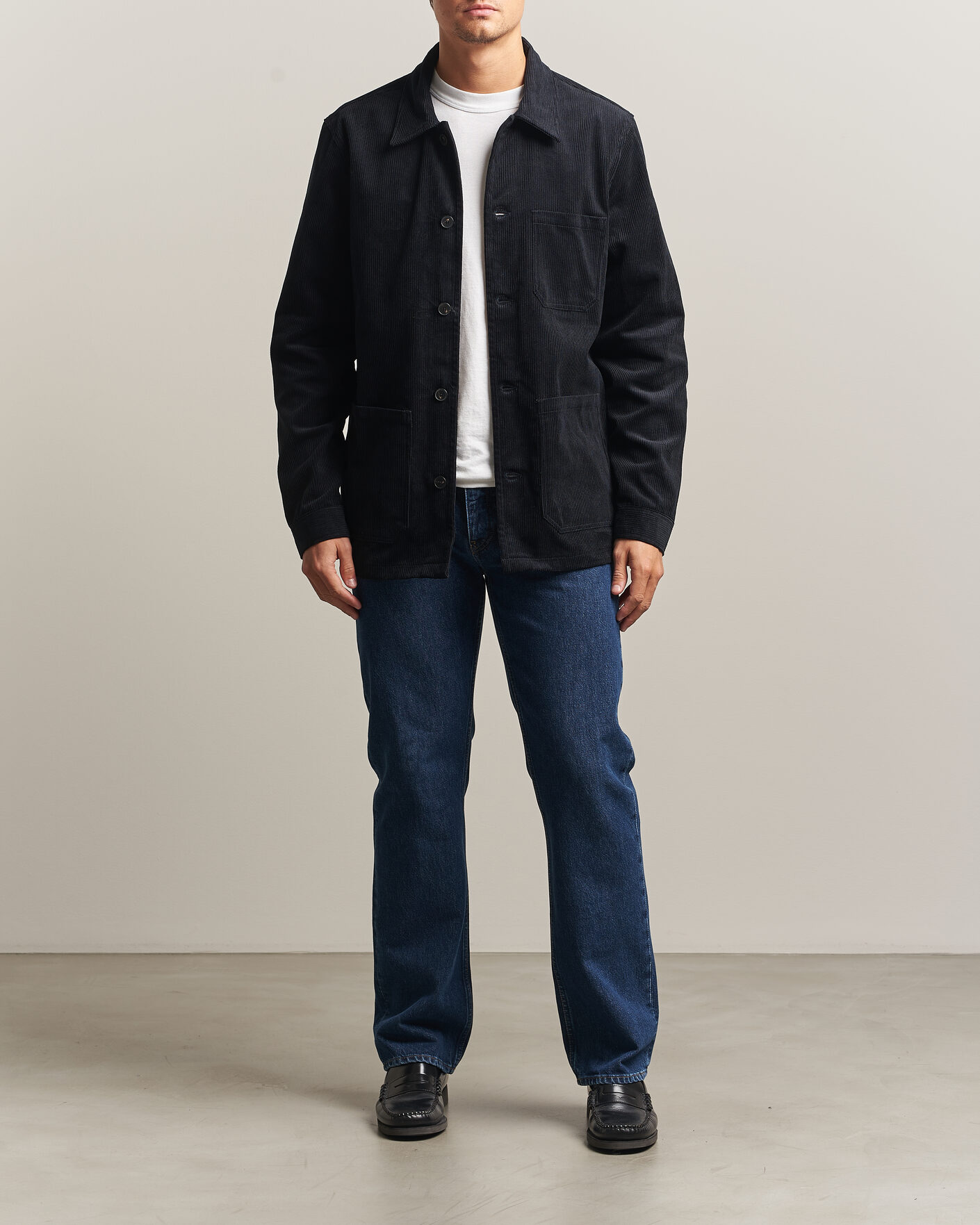 Homme | Chemises | A Day's March | Original Corduroy Overshirt Black