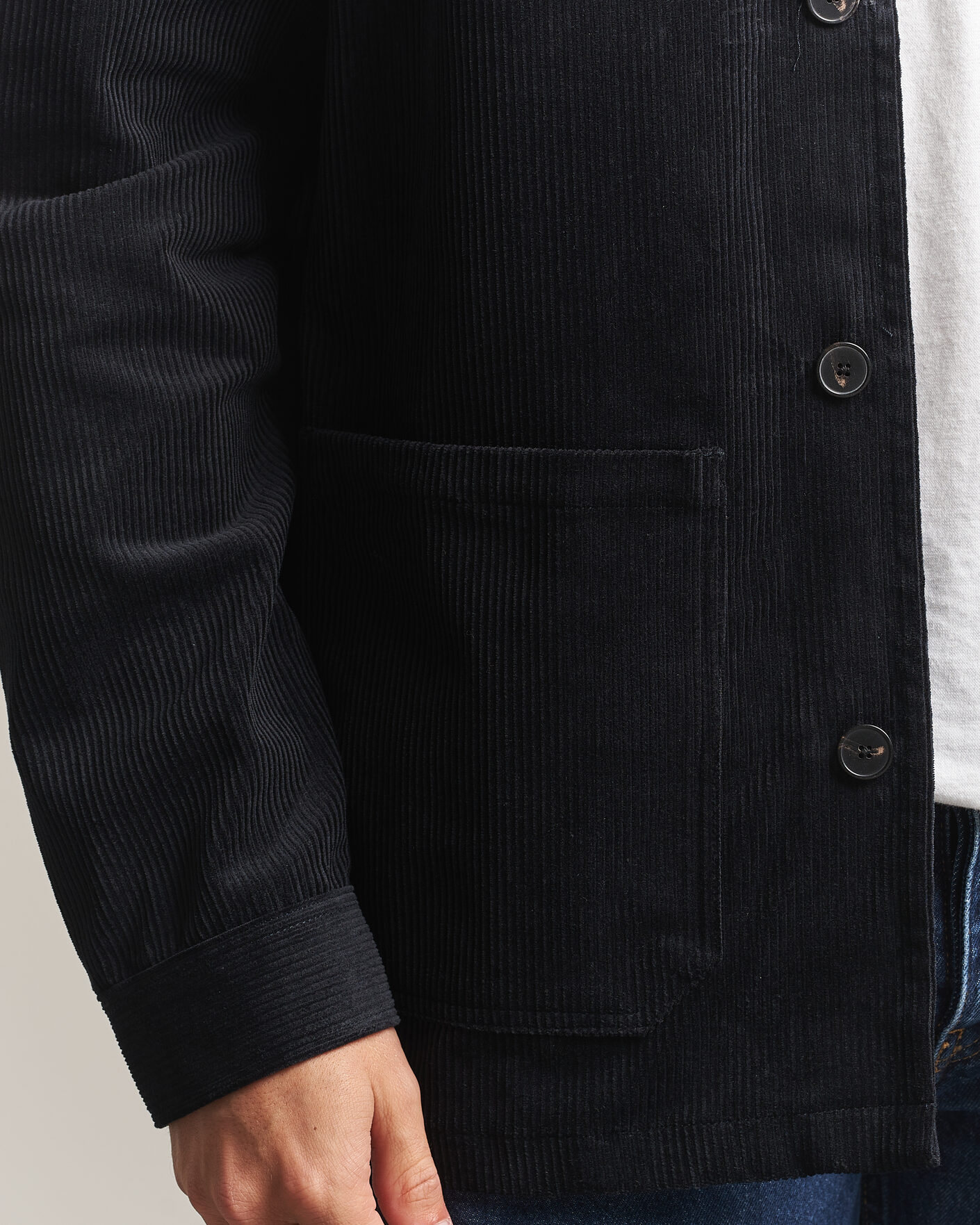 Homme | Chemises | A Day's March | Original Corduroy Overshirt Black