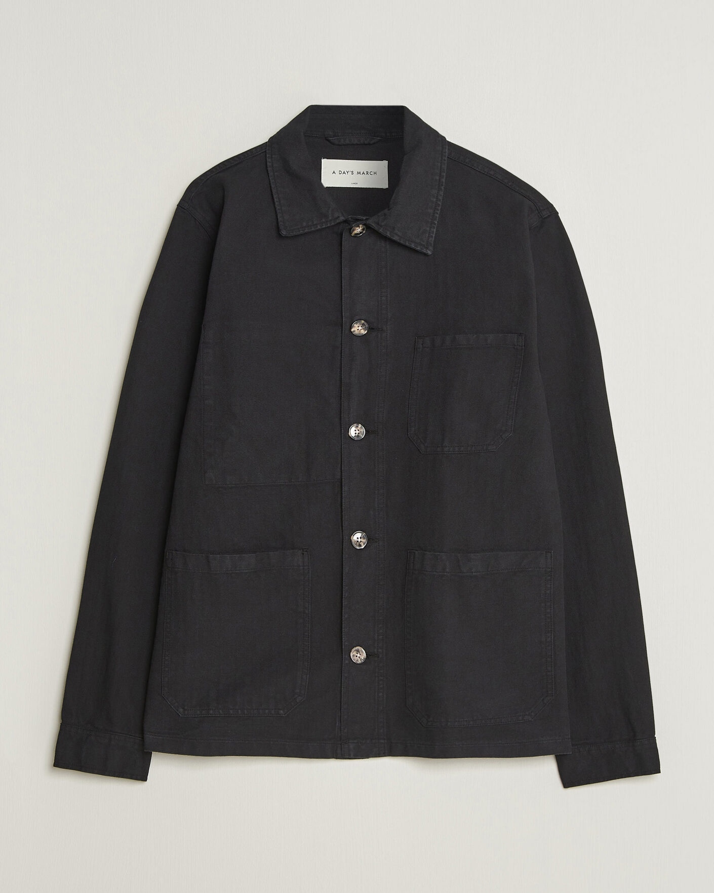 Homme | Chemises | A Day's March | Original Herringbone Overshirt Black
