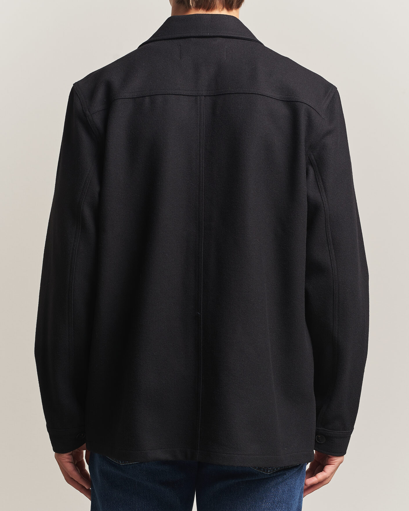 Homme | Chemises | A Day's March | Original Wool Overshirt Black