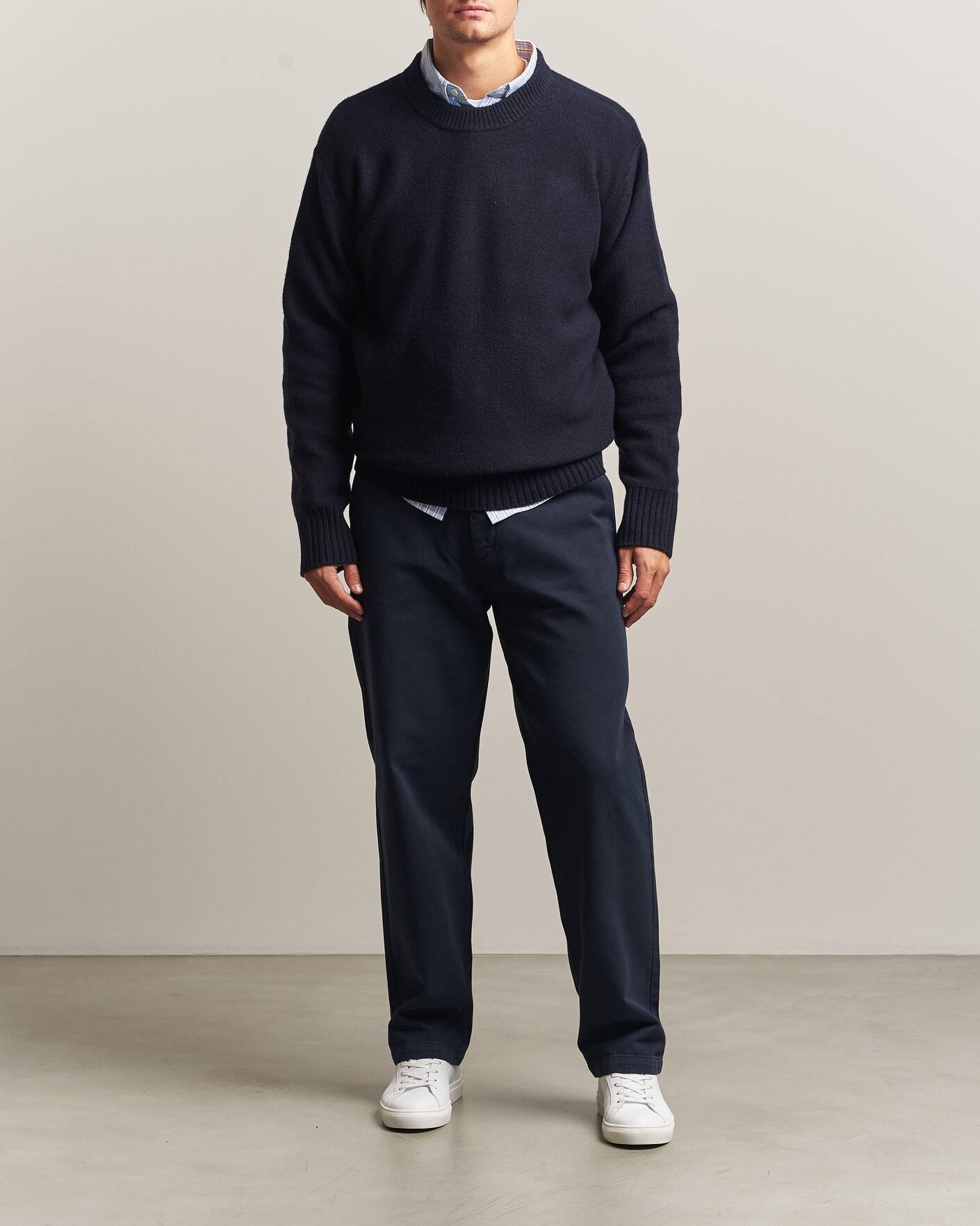 Homme | Pulls Et Tricots | A Day's March | Tietar Boiled Merino Sweater Navy