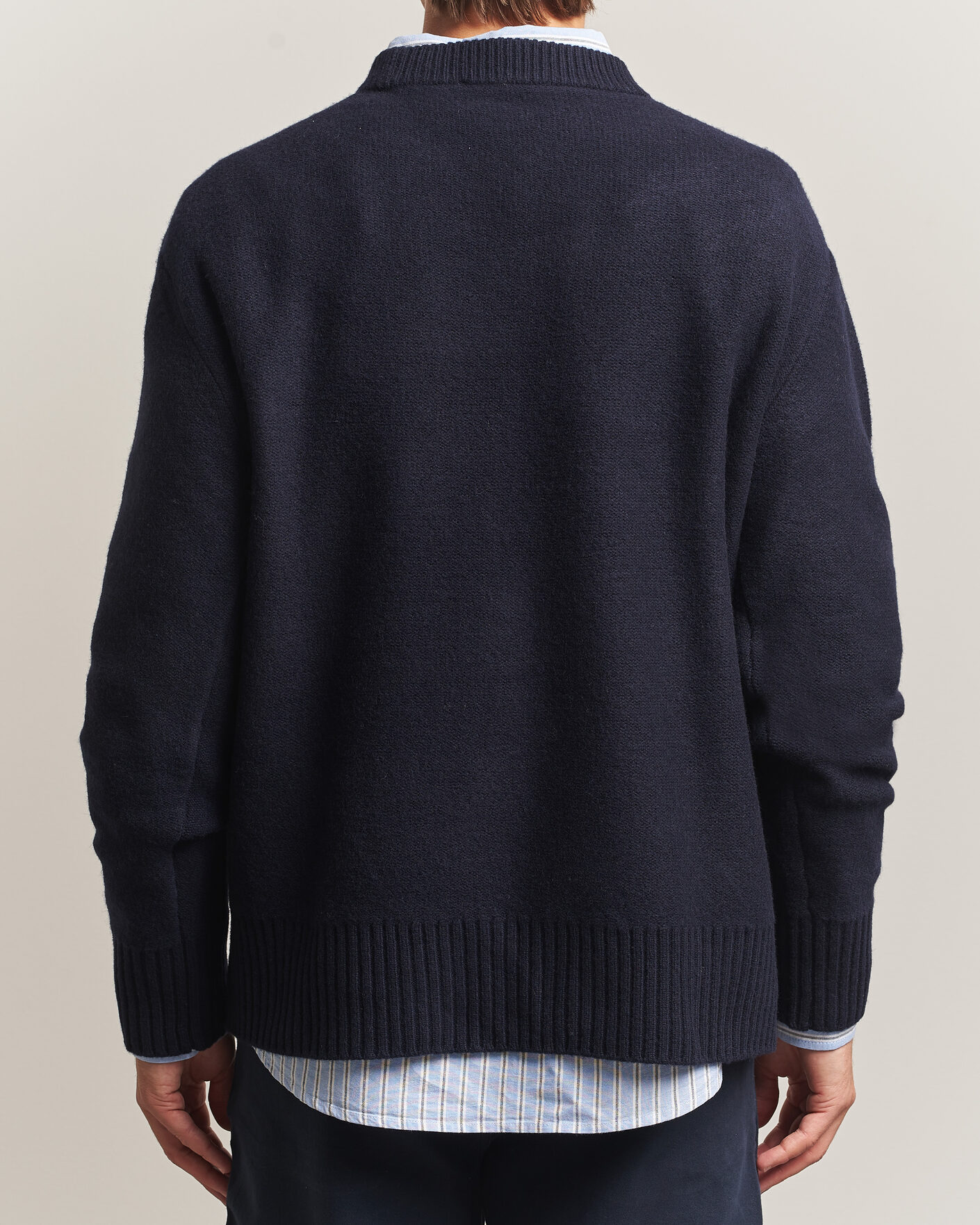 Homme | Pulls Et Tricots | A Day's March | Tietar Boiled Merino Sweater Navy