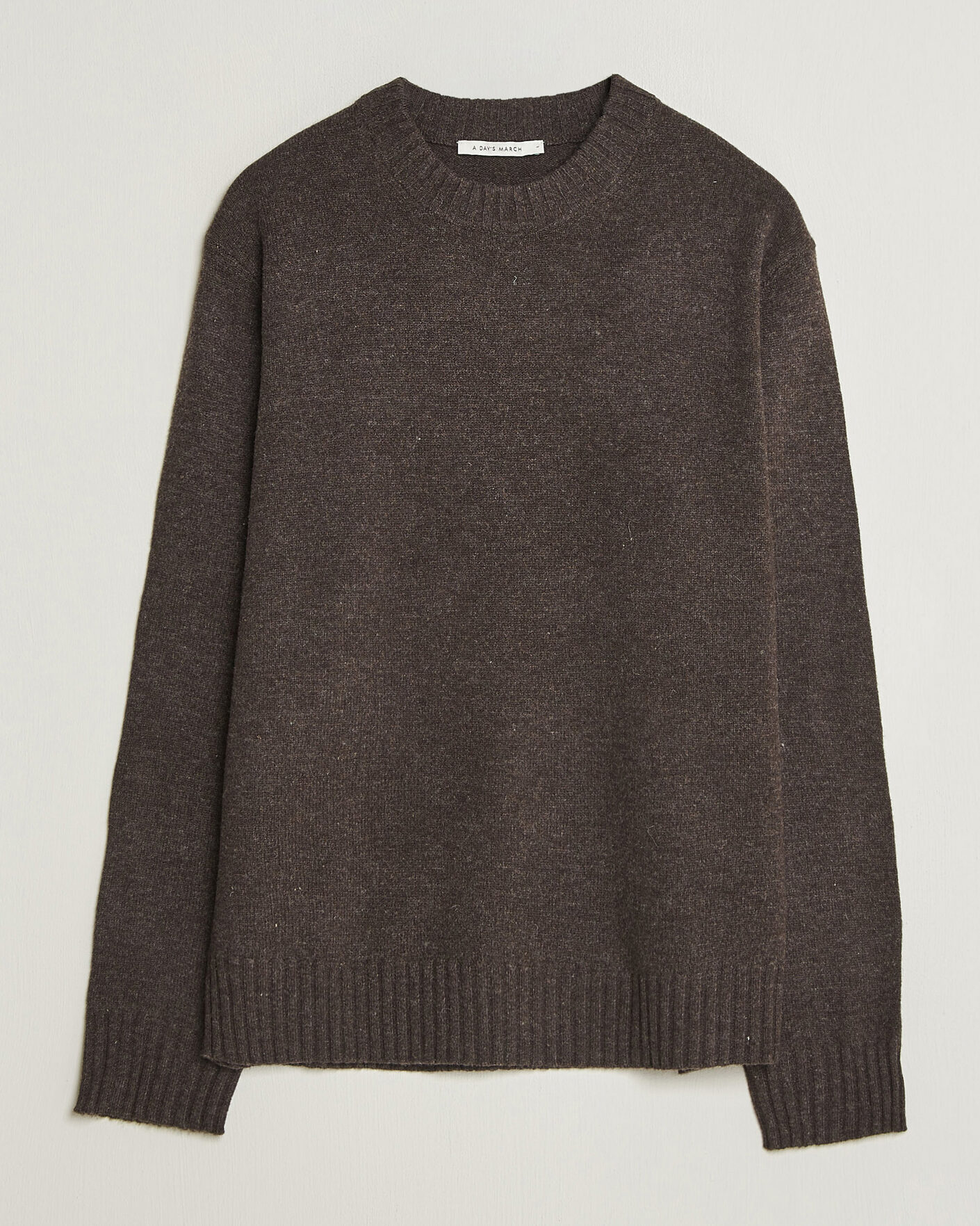 Homme | Pulls Et Tricots | A Day's March | Marlow Lambswool Sweater Dark Brown