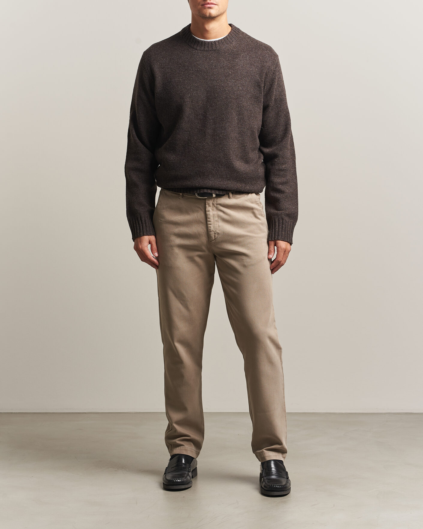 Homme | Pulls Et Tricots | A Day's March | Marlow Lambswool Sweater Dark Brown