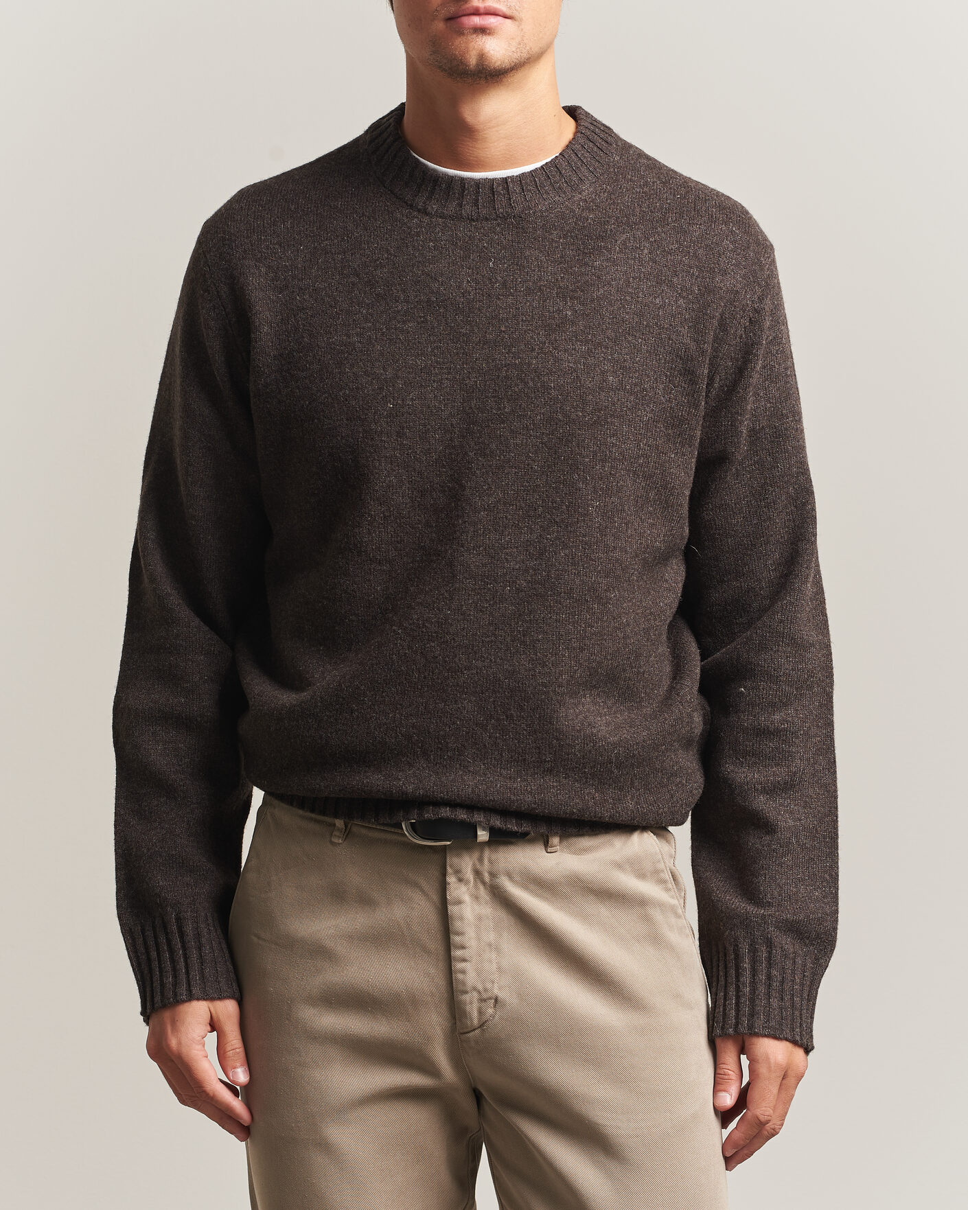 Homme | Pulls Et Tricots | A Day's March | Marlow Lambswool Sweater Dark Brown