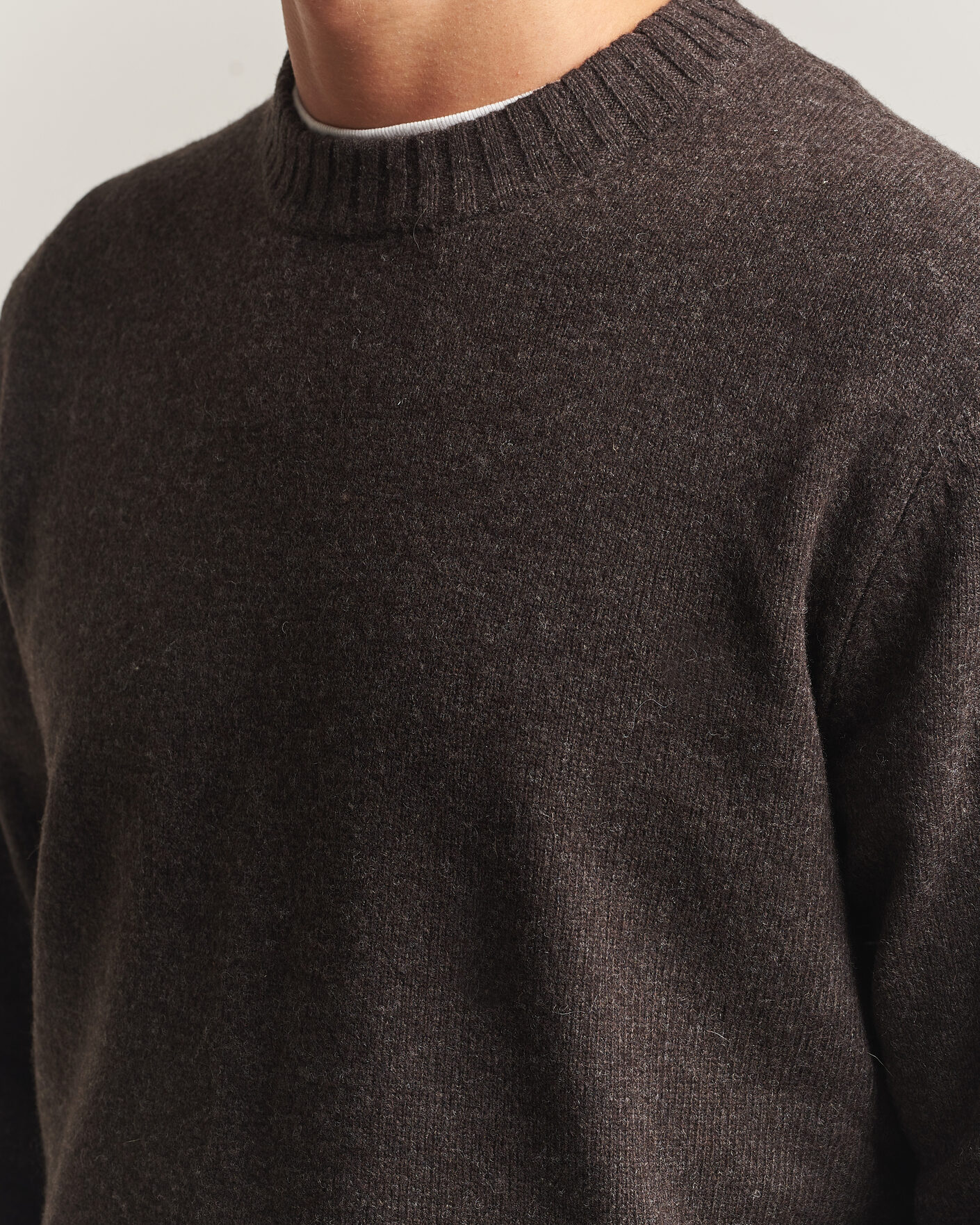Homme | Pulls Et Tricots | A Day's March | Marlow Lambswool Sweater Dark Brown