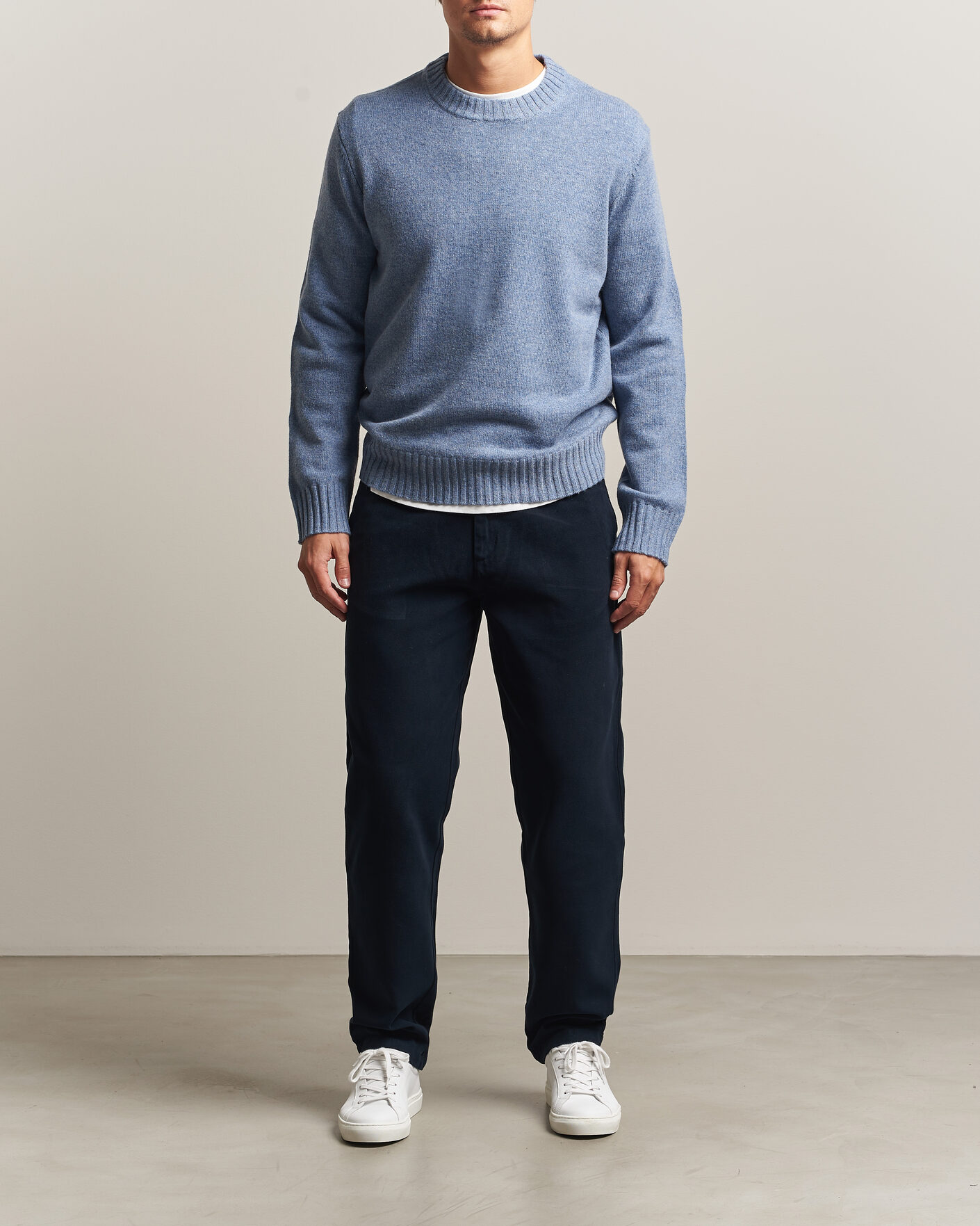 Homme | Pulls Et Tricots | A Day's March | Marlow Lambswool Sweater Misty Blue