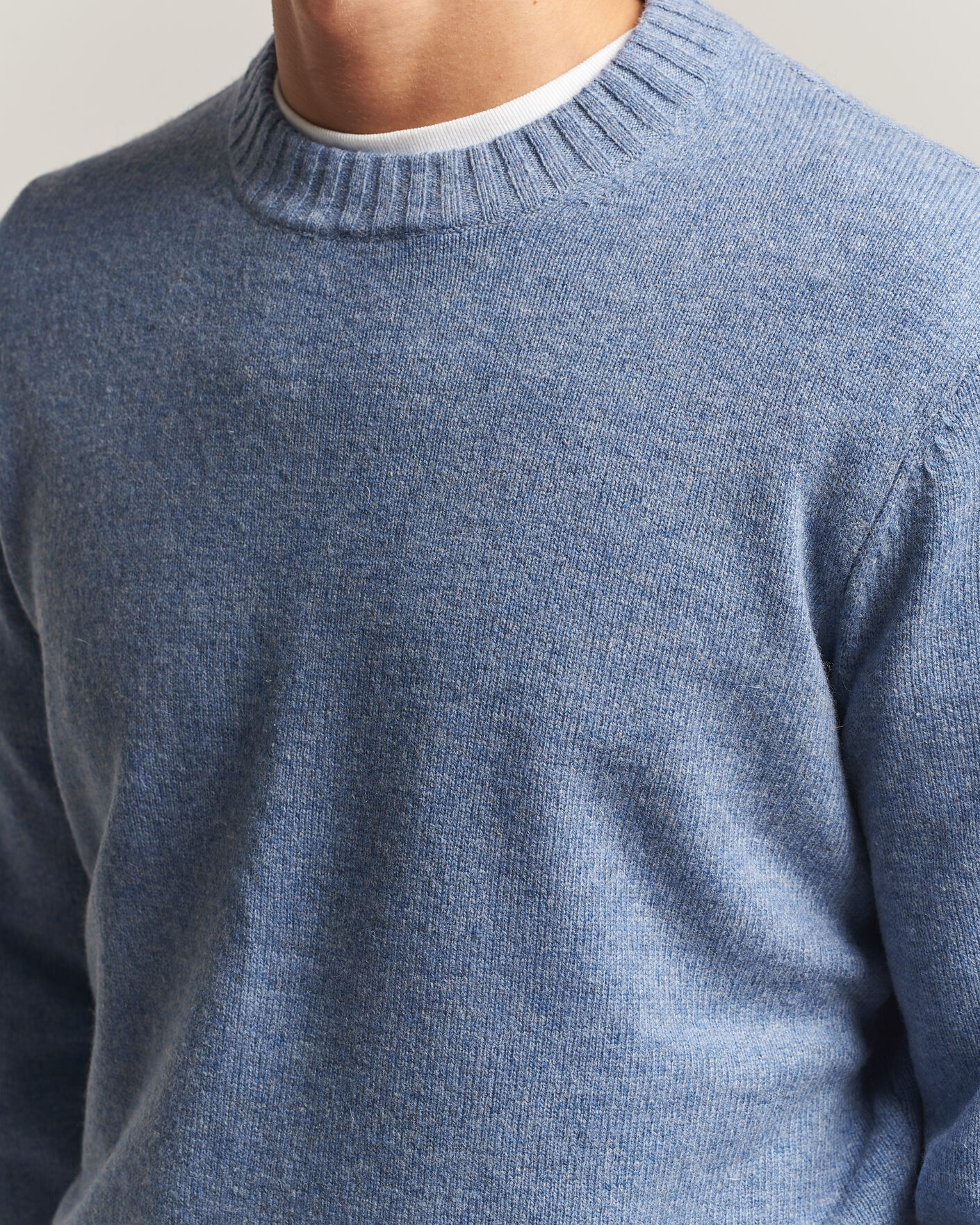 Homme | Pulls Et Tricots | A Day's March | Marlow Lambswool Sweater Misty Blue
