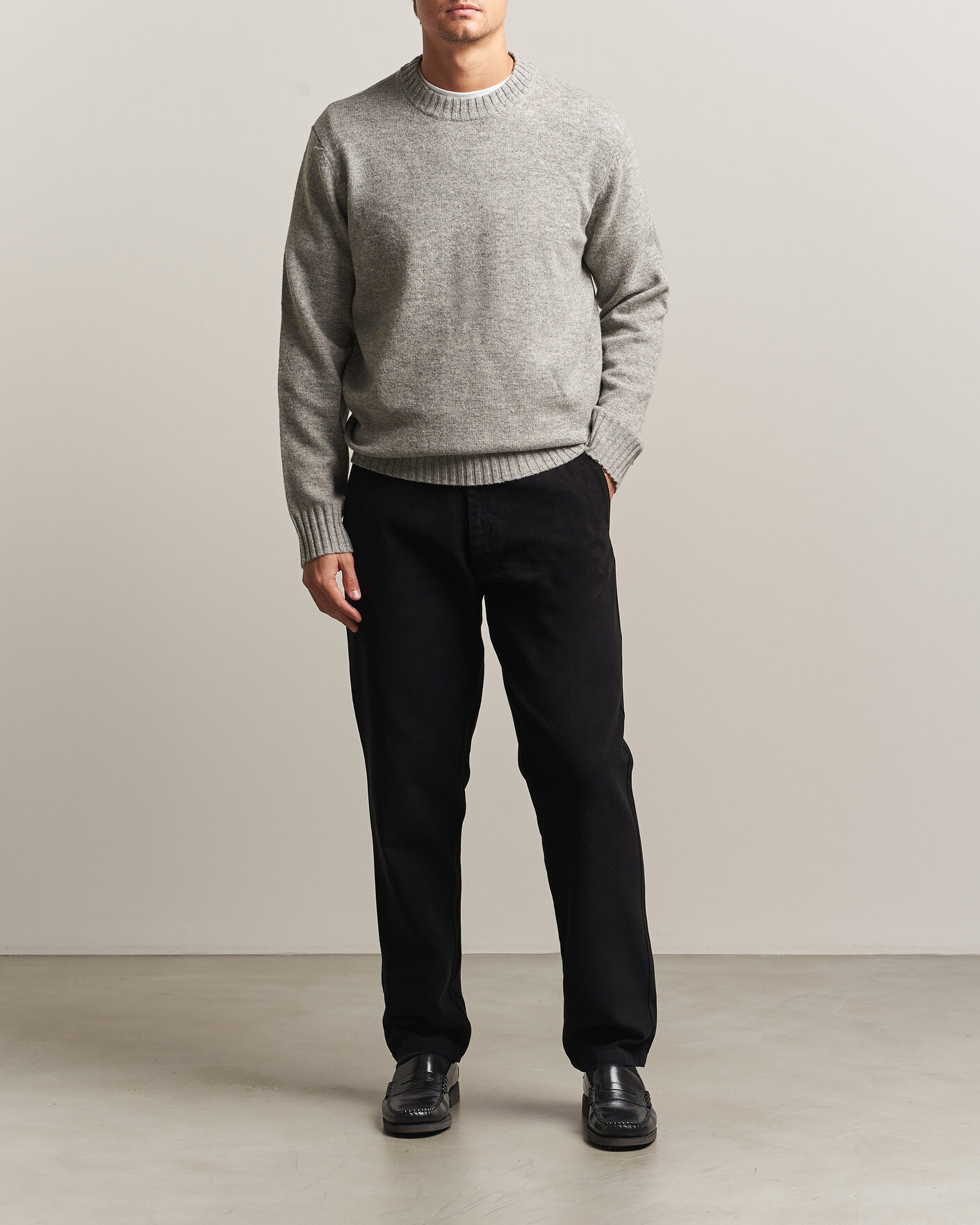 Homme | Pulls Et Tricots | A Day's March | Marlow Lambswool Sweater Grey Melange