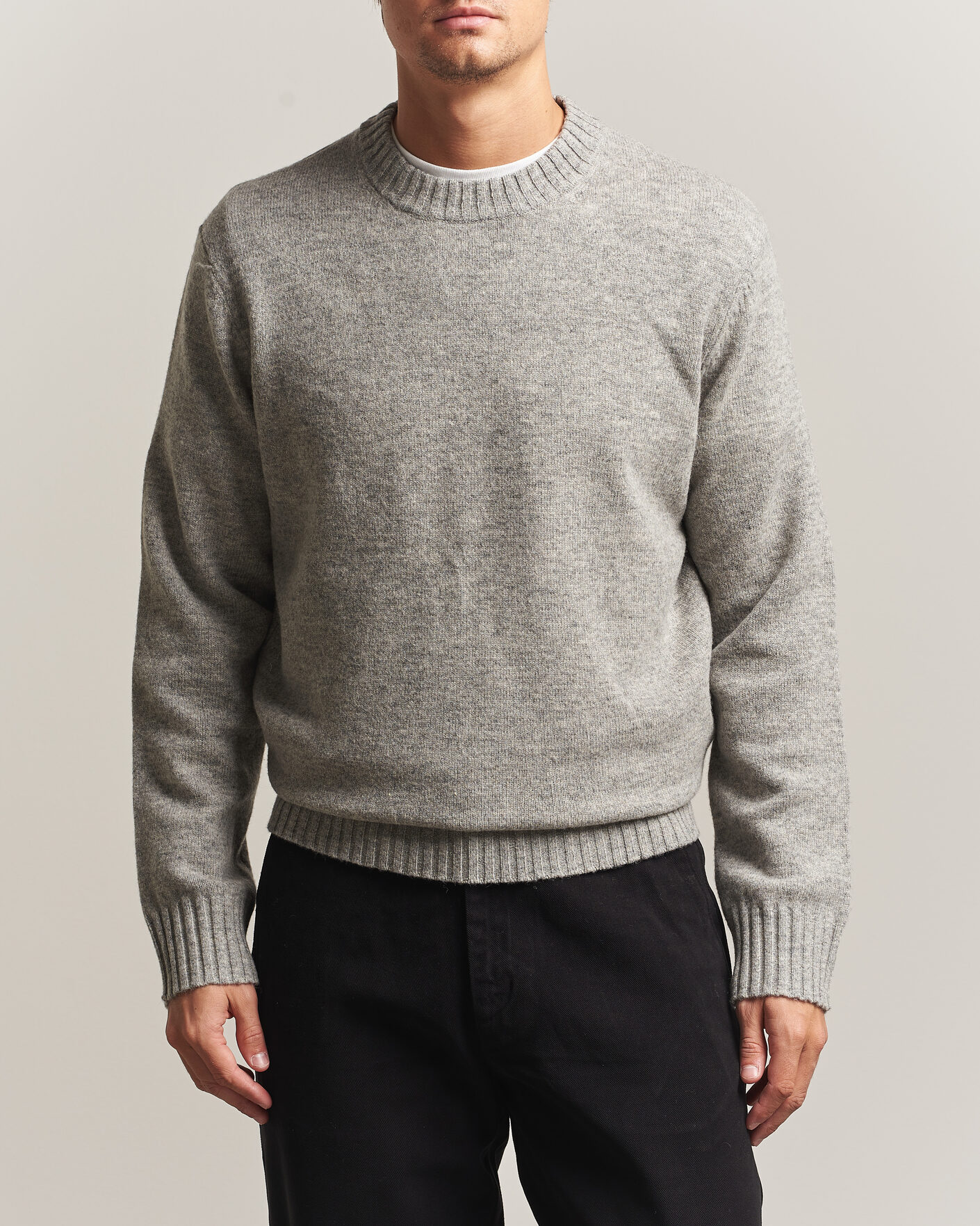 Homme | Pulls Et Tricots | A Day's March | Marlow Lambswool Sweater Grey Melange