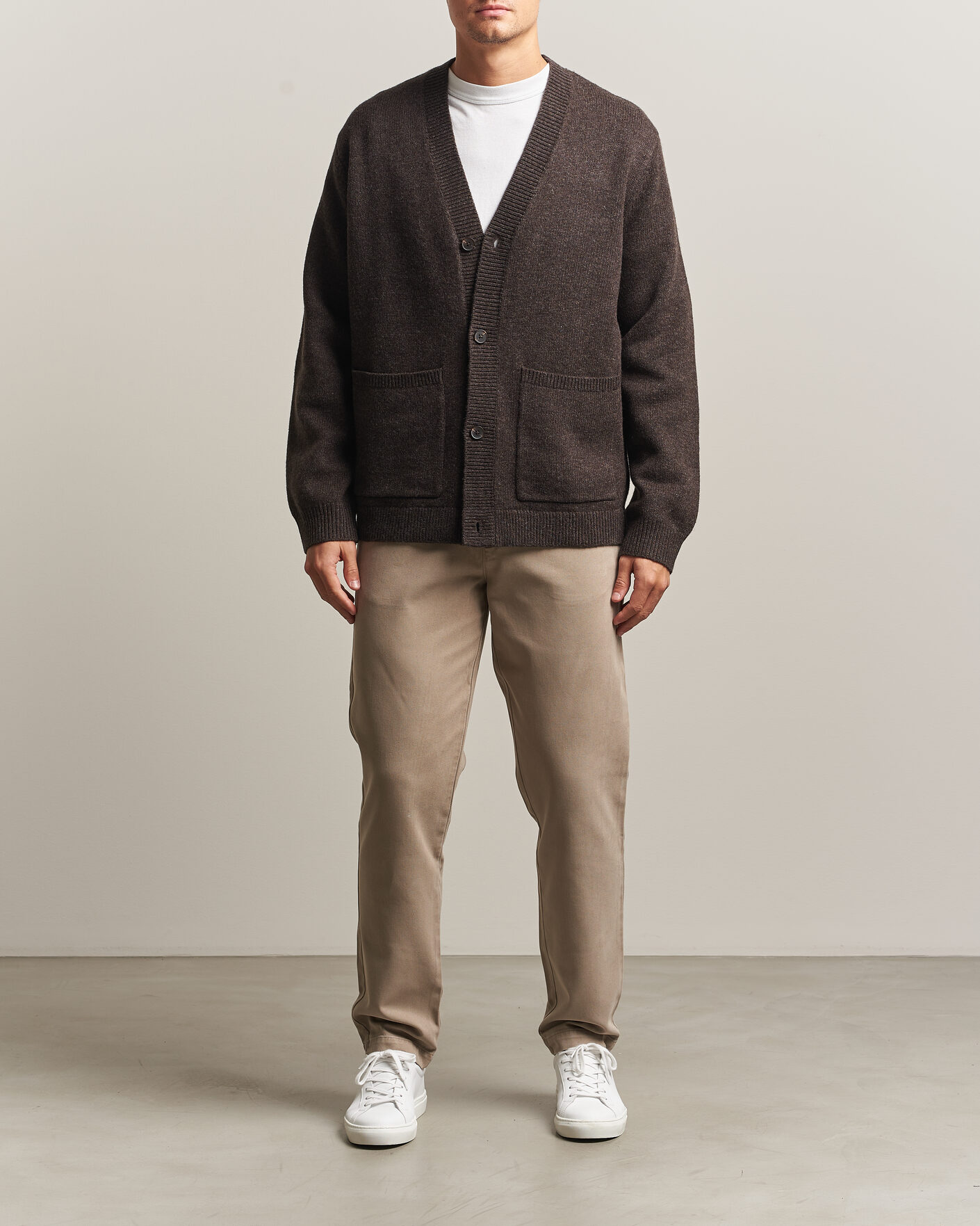 Homme | Pulls Et Tricots | A Day's March | Jarrow Lambswool Cardigan Dark Brown