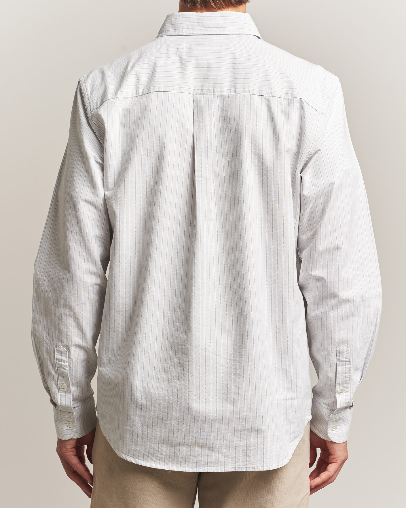 Homme | Chemises | A Day's March | Classic Flag Striped Oxford Shirt Grey/White