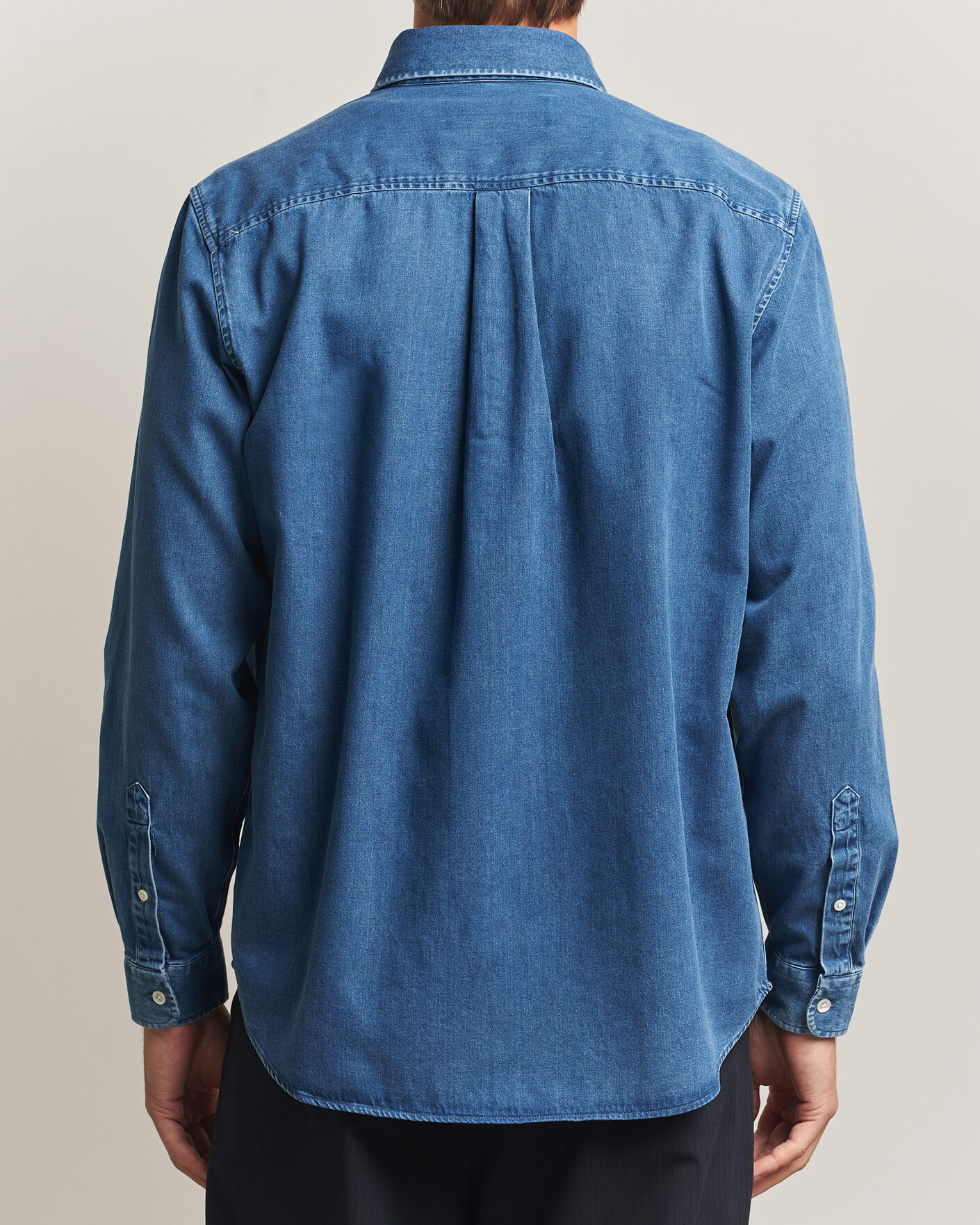 Homme | Chemises | A Day's March | Original Button Down Denim Shirt Mid Blue