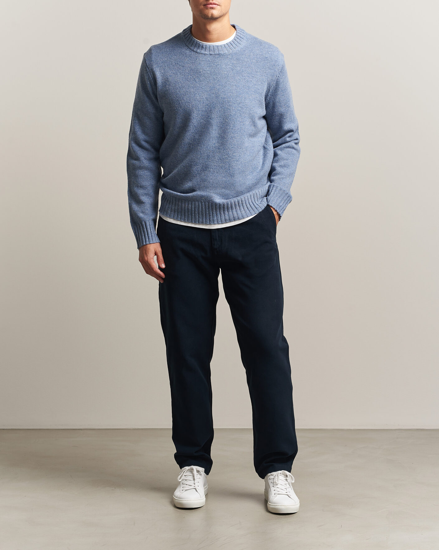 Homme | Pantalons | A Day's March | Miller Cotton/Lyocell Trousers Navy