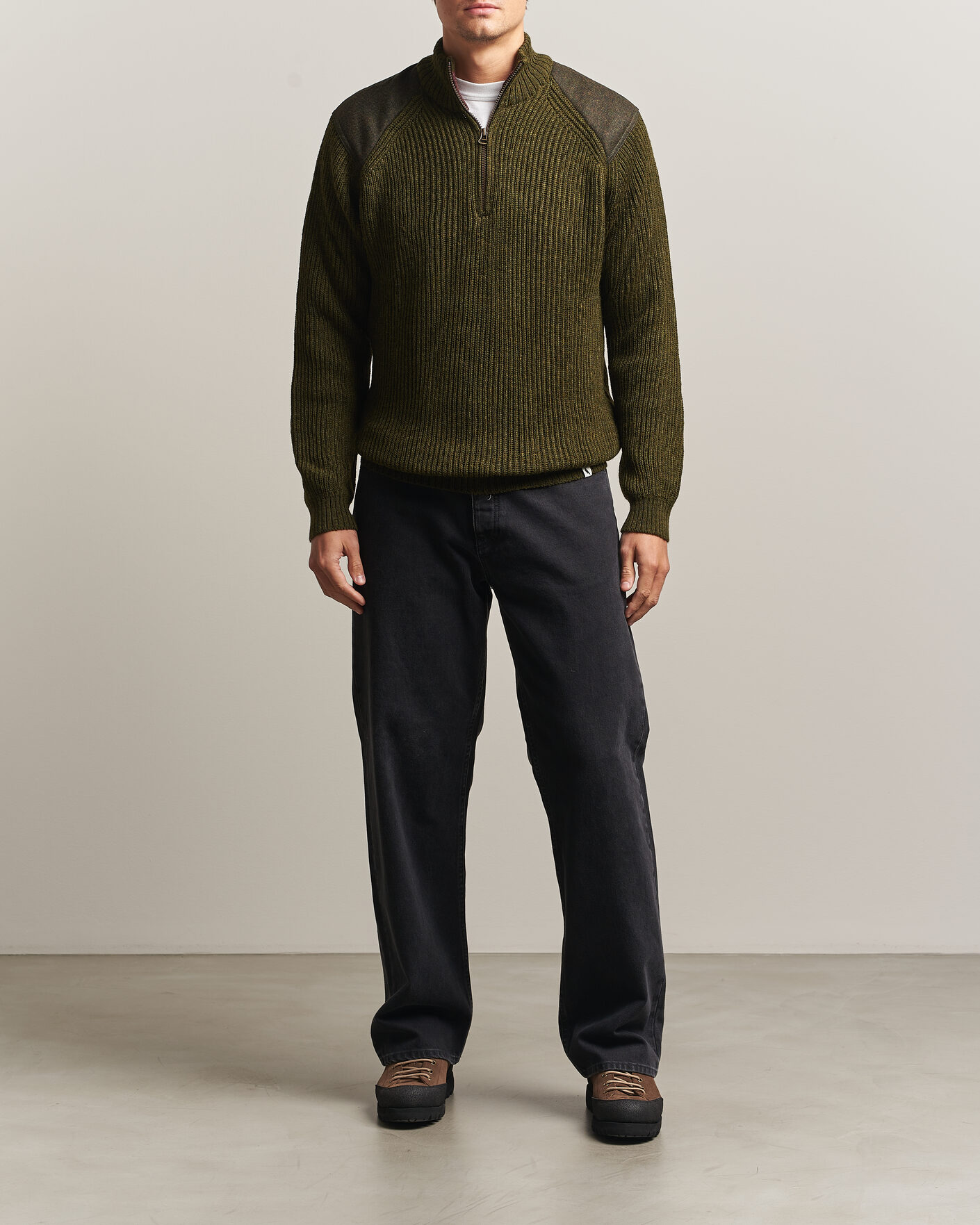 Homme | Pulls Et Tricots | Peregrine | Foxton Quarter Zip Jumperr Olive