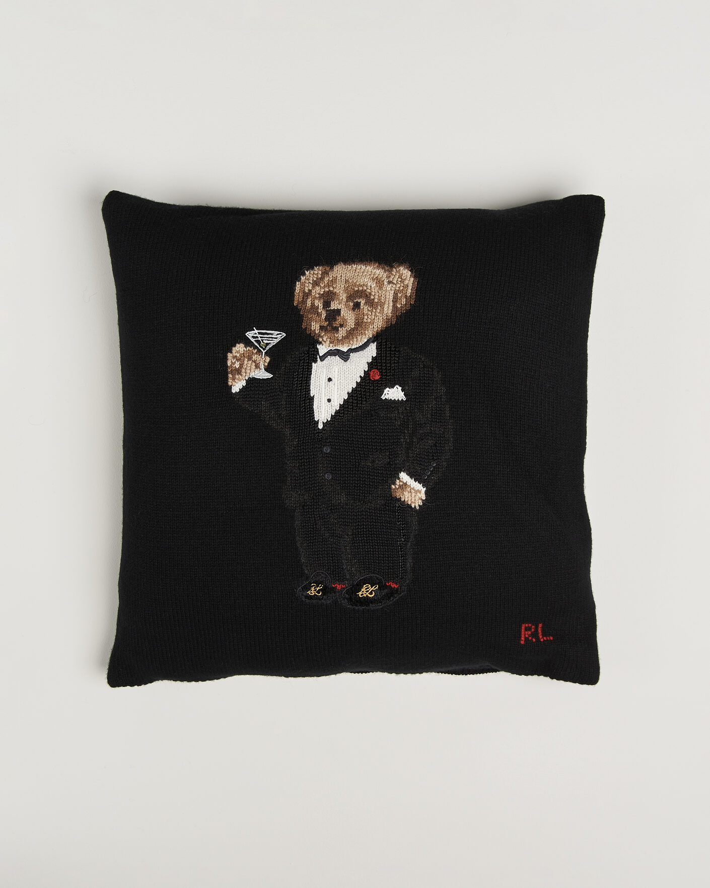 Homme | Pour La Maison | Ralph Lauren Home | Martini Bear Wool Pillow Black