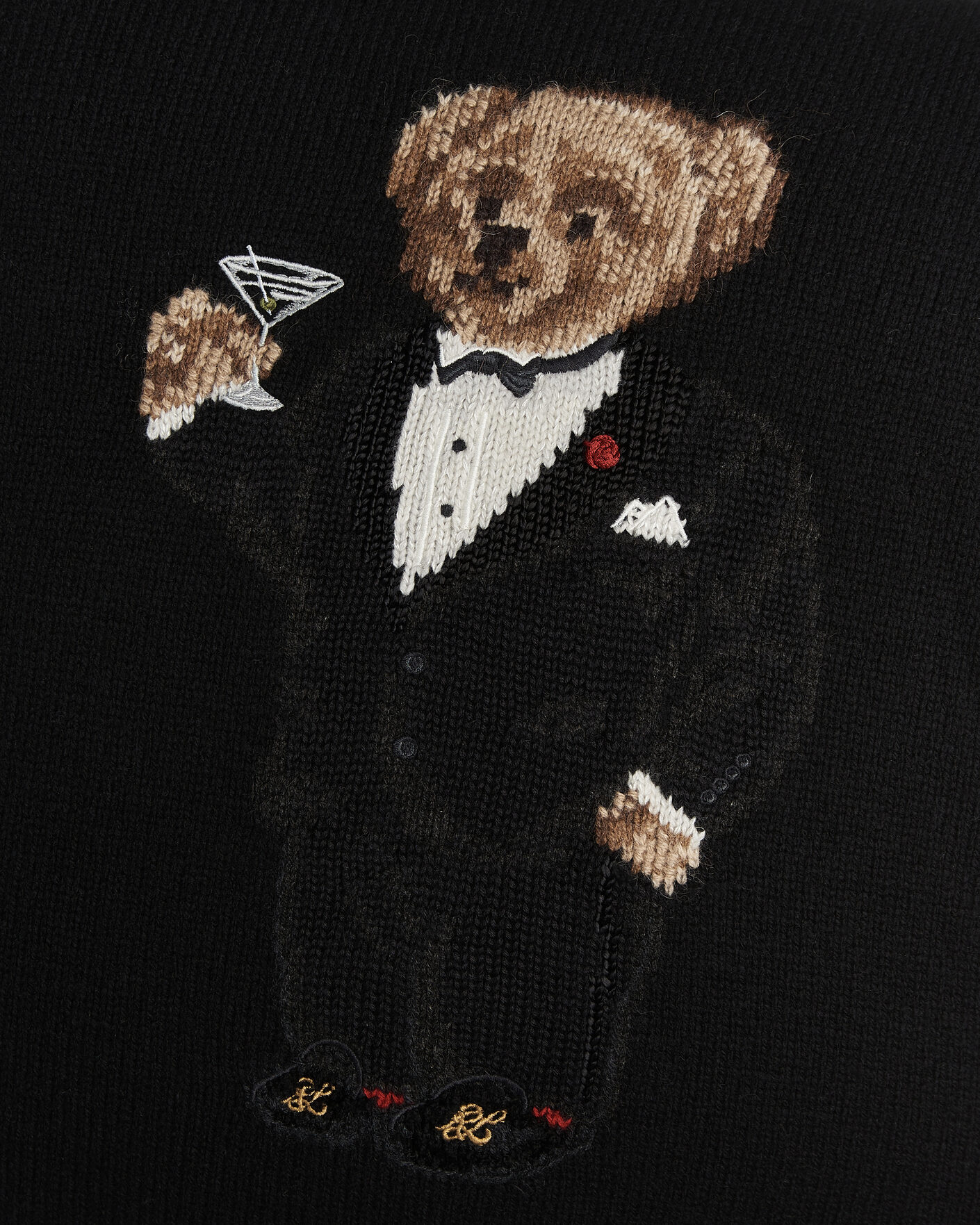 Homme | Pour La Maison | Ralph Lauren Home | Martini Bear Wool Pillow Black