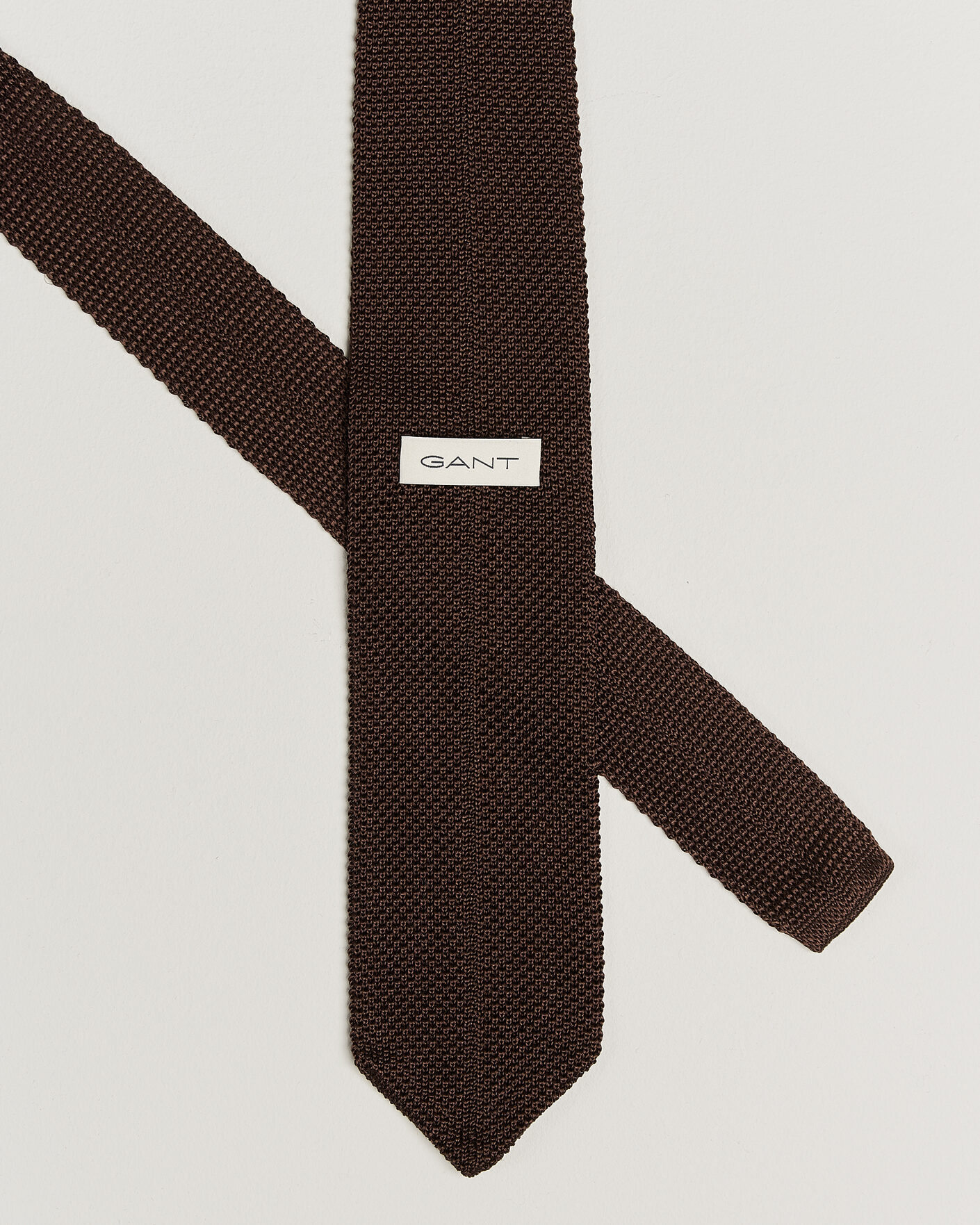 Homme | Cravates | Gant | Silk Knitted Tie Shadow Brown