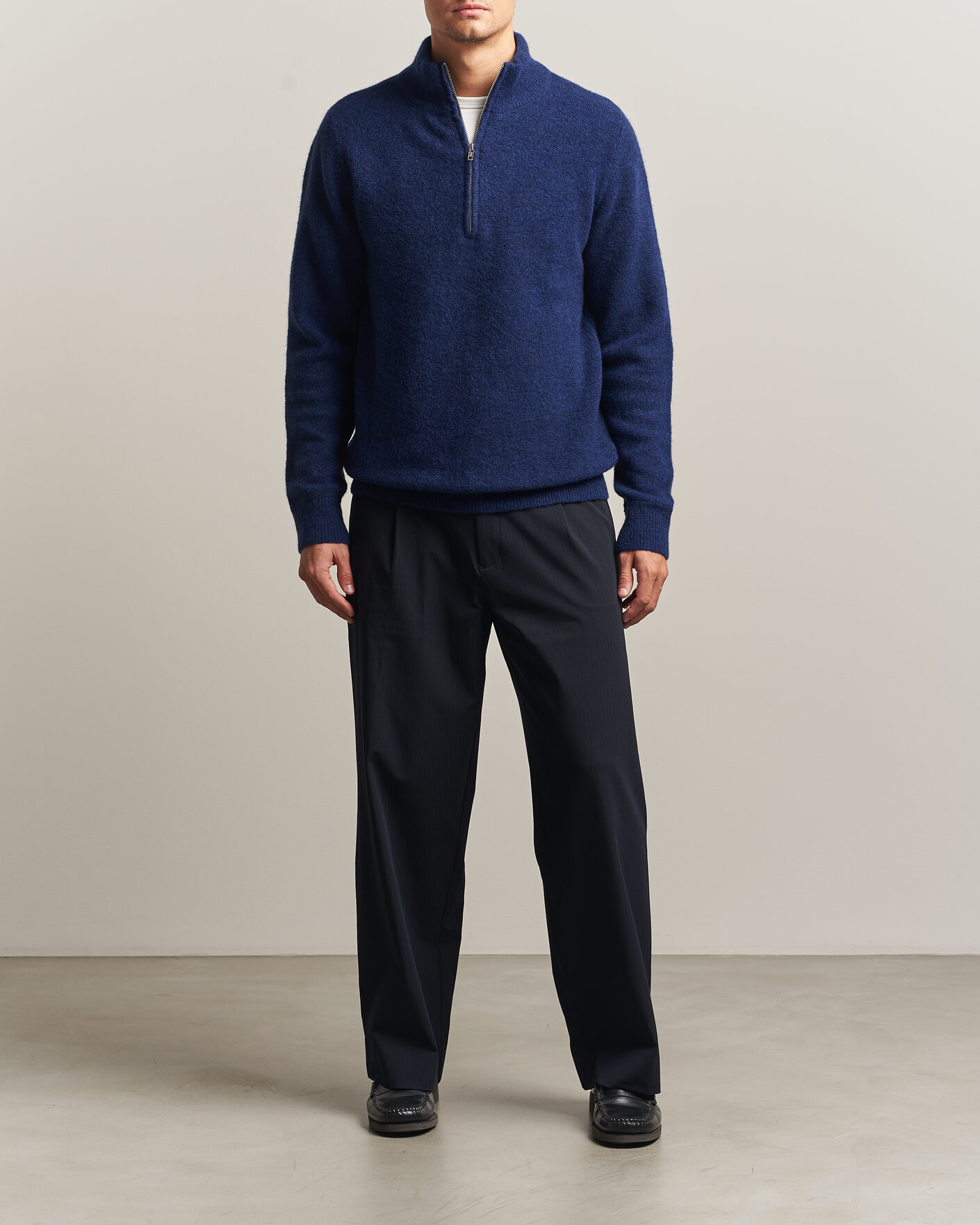 Homme | Pulls Et Tricots | Filippa K | Andrew Yak Knitted Half Zip Deep Blue