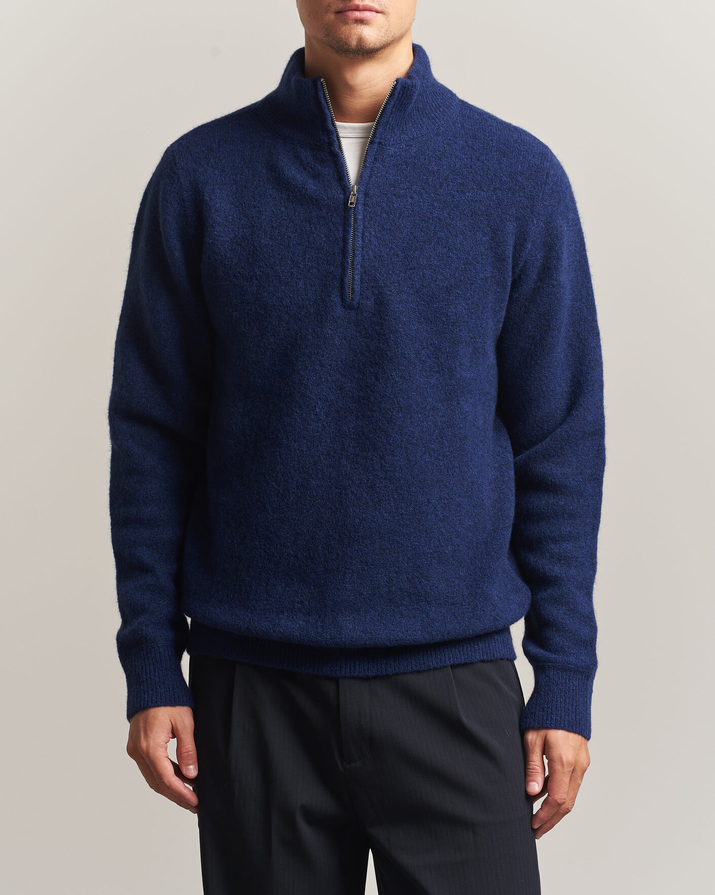 Homme | Pulls Et Tricots | Filippa K | Andrew Yak Knitted Half Zip Deep Blue