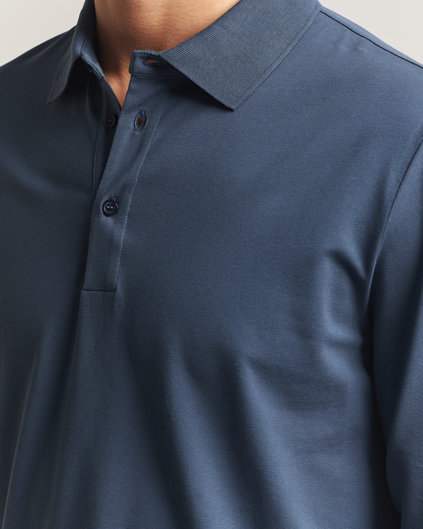 Homme | Polos | Filippa K | Luke Lycra Polo Shirt Stone Blue