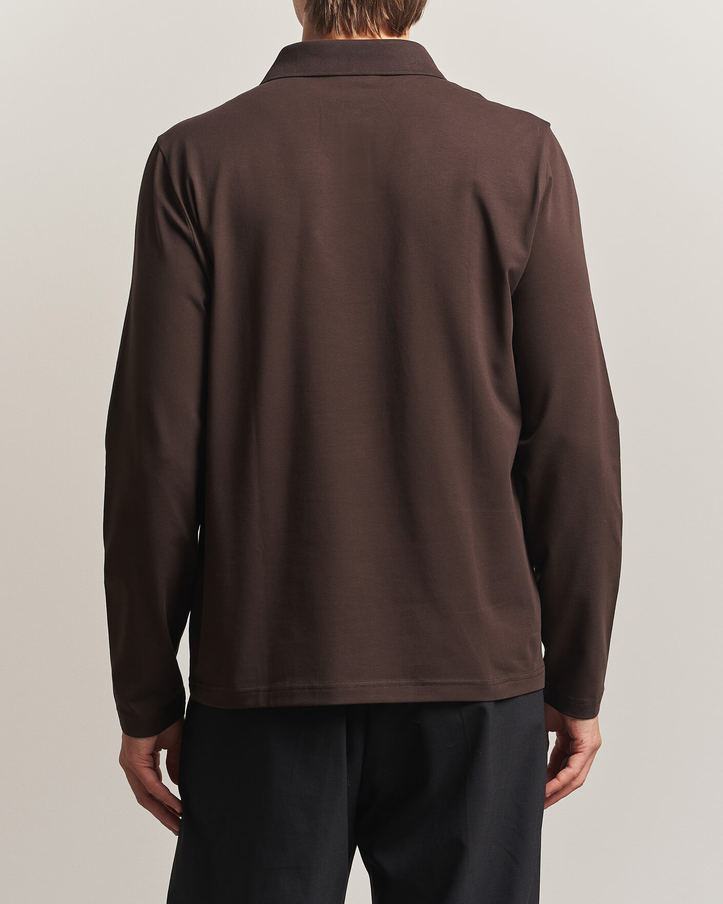 Homme | Polos | Filippa K | Luke Lycra Polo Shirt Dark Chocolate