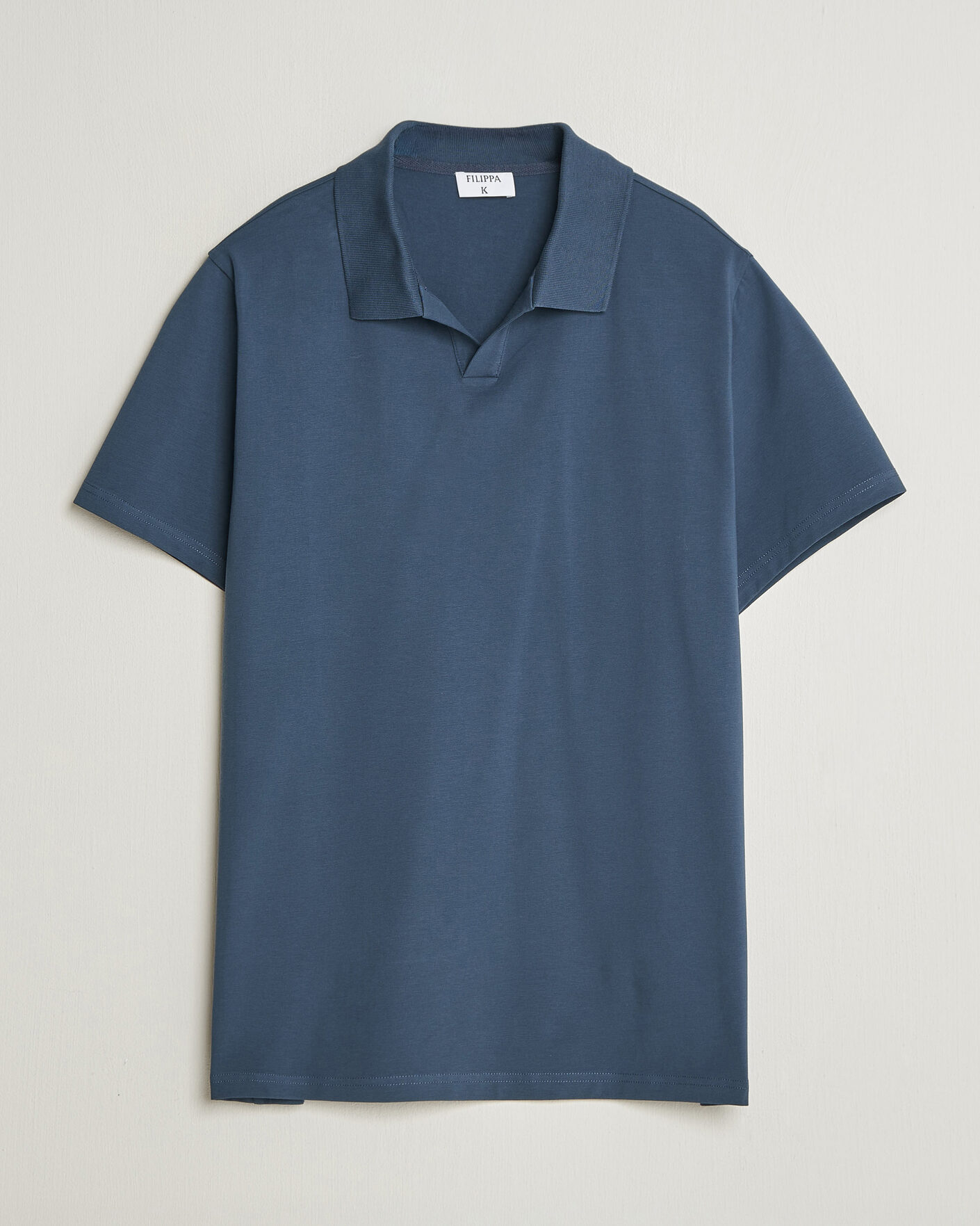 Homme | Polos | Filippa K | Soft Lycra Polo T-Shirt Stone Blue
