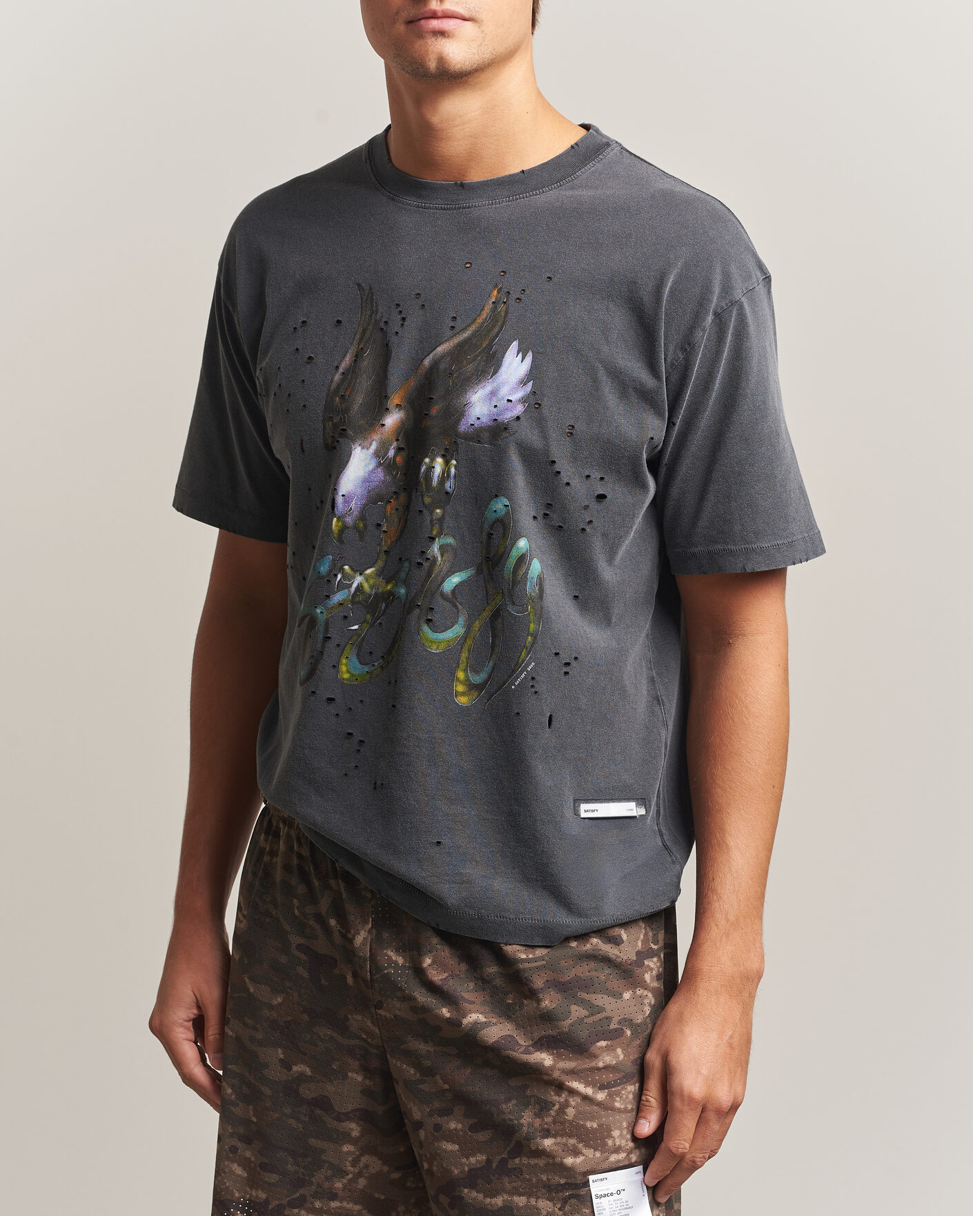 Homme | T-shirts | Satisfy | MothTech T-Shirt Aged Black Eagle