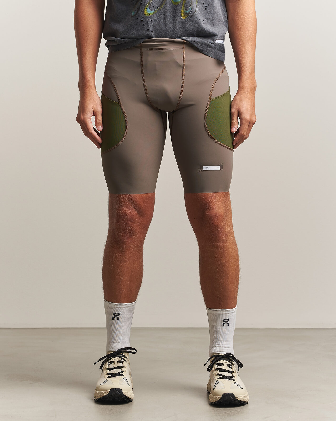Homme | Shorts | Satisfy | TechSilk Evo 9 Inch Half Tights Dark Natural
