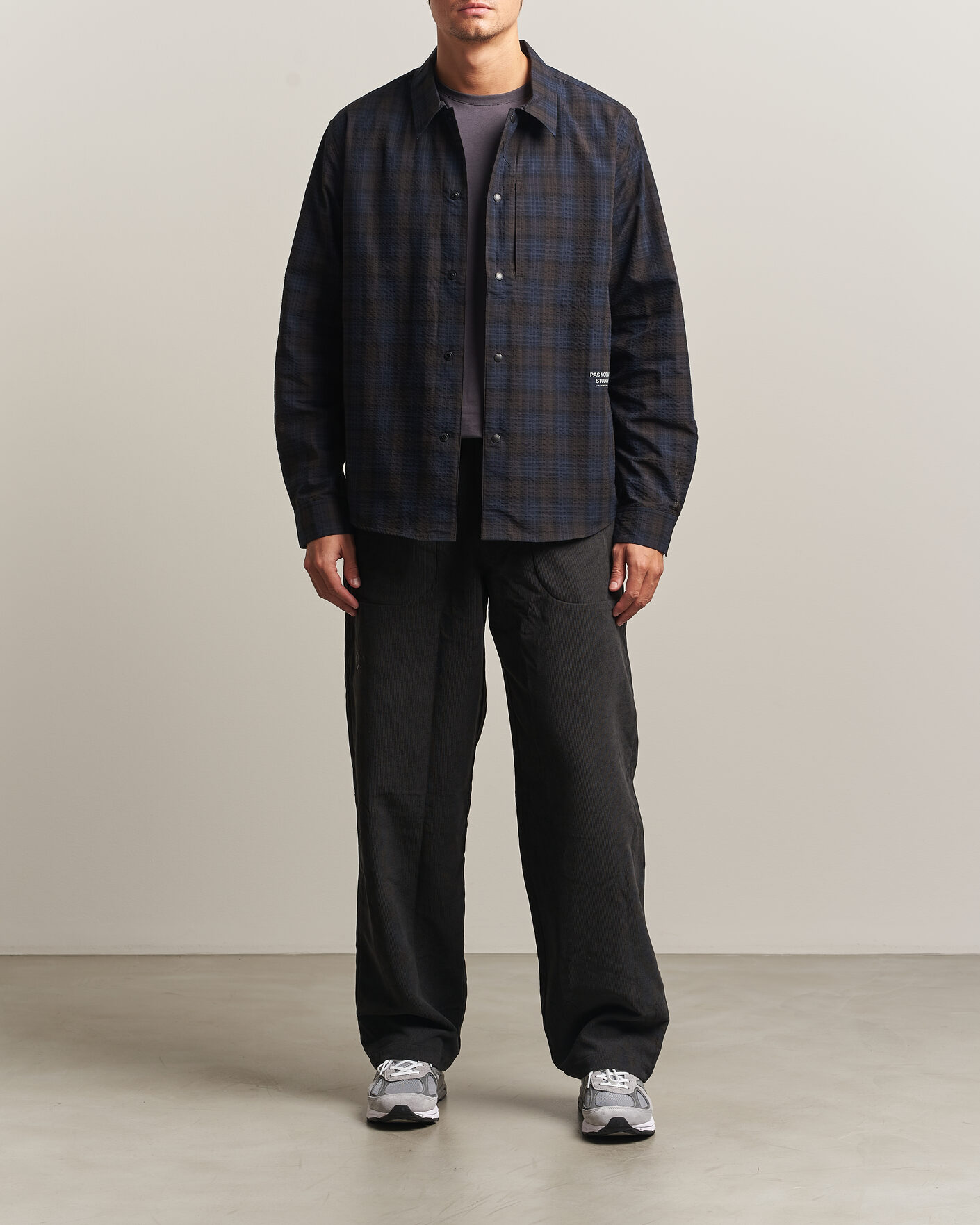 Homme | Chemises | Pas Normal Studios | Off-Race Seersucker Shirt Dark Navy