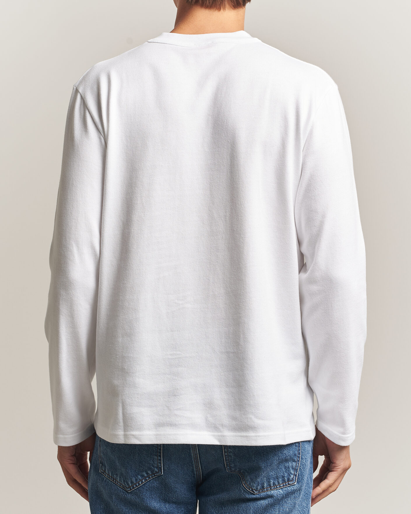 Homme | T-shirts | Armor-lux | Heritage Long Sleeve Cotton T-Shirt White