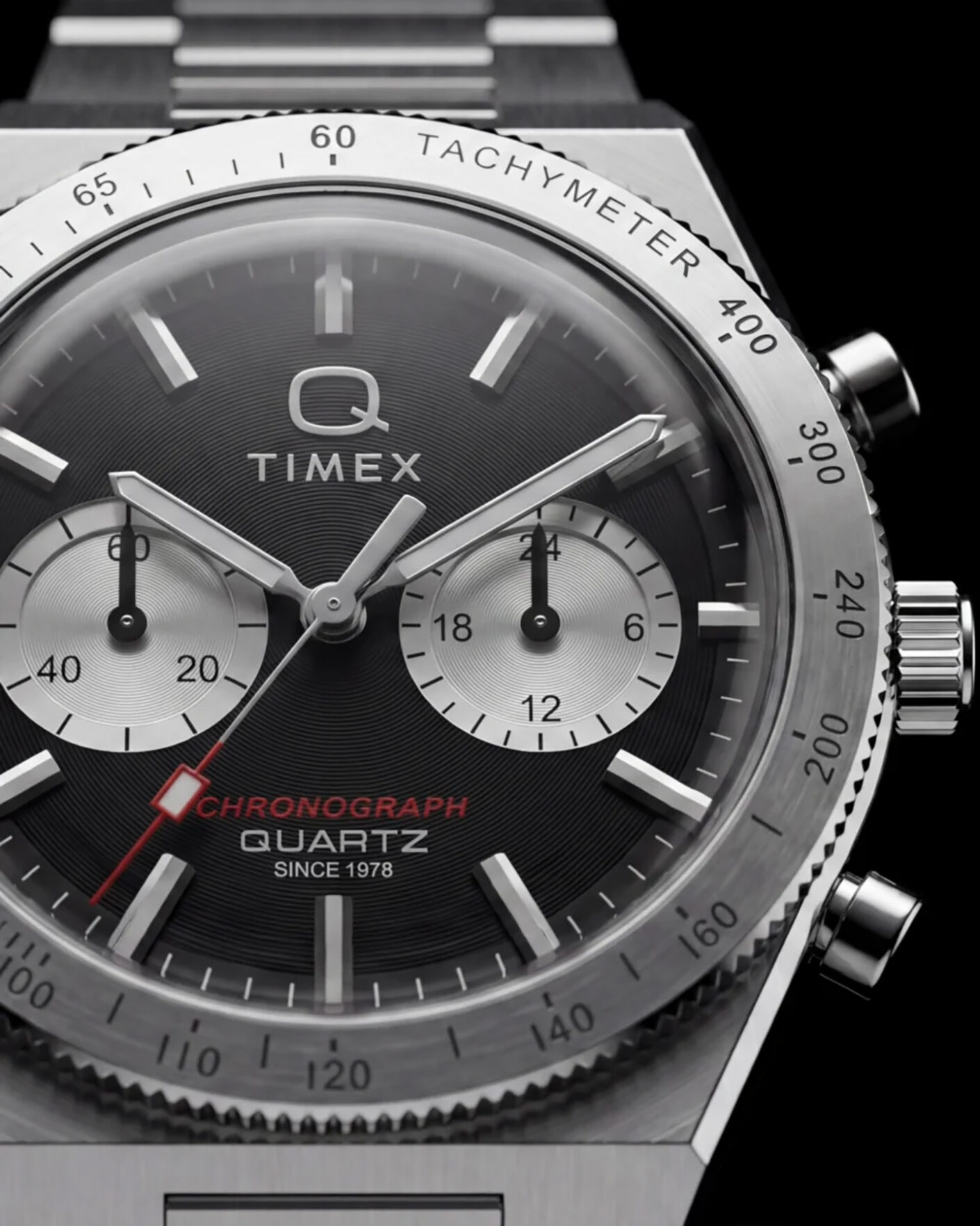 Homme | Timex Q Continental Chronograph 36mm Black Dial | Timex | Q Continental Chronograph 36mm Black Dial
