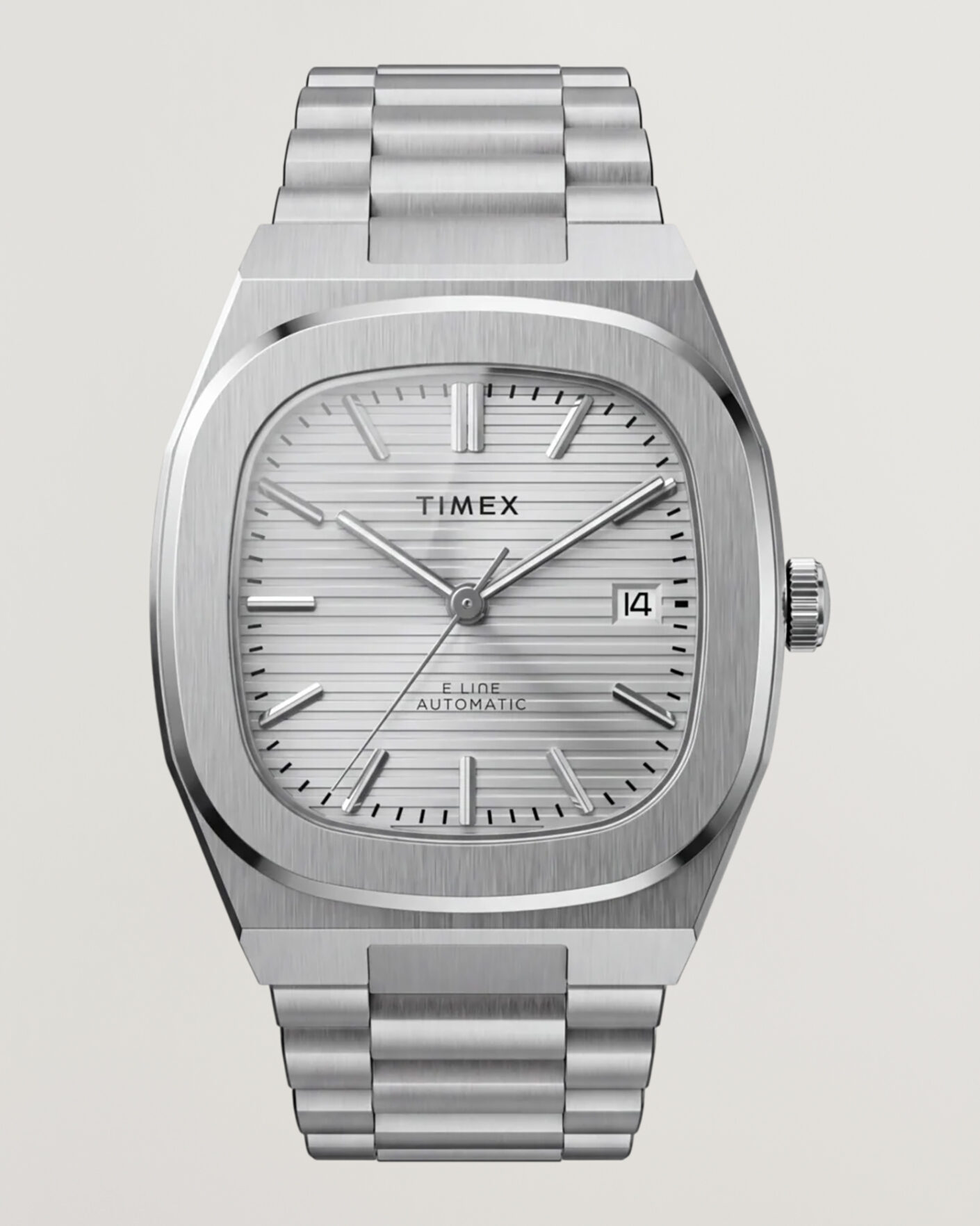 Homme | Timex Automatic E Line Stainless Steel 38mm Silver Dial | Timex | Automatic E Line Stainless Steel 38mm Silver Dial