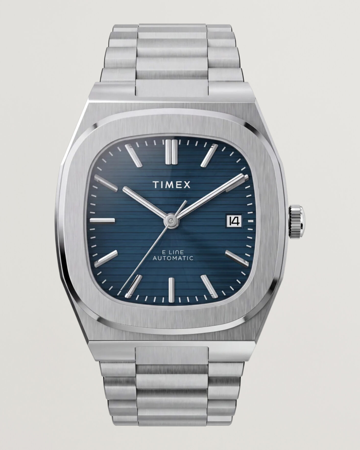 Homme | Timex Automatic E Line Stainless Steel 38mm Dark Blue Dial | Timex | Automatic E Line Stainless Steel 38mm Dark Blue Dial