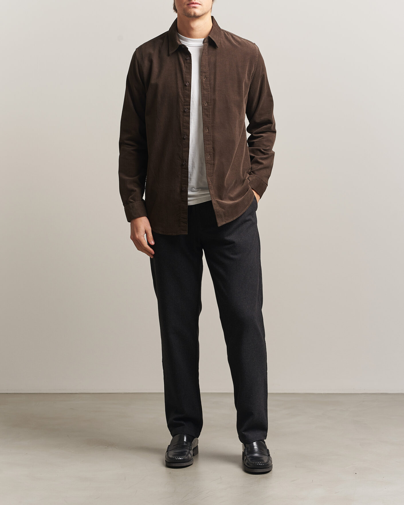 Homme | Pantalons | Samsøe Samsøe | Bertil Flannel Drawstring Trousers Black Melange